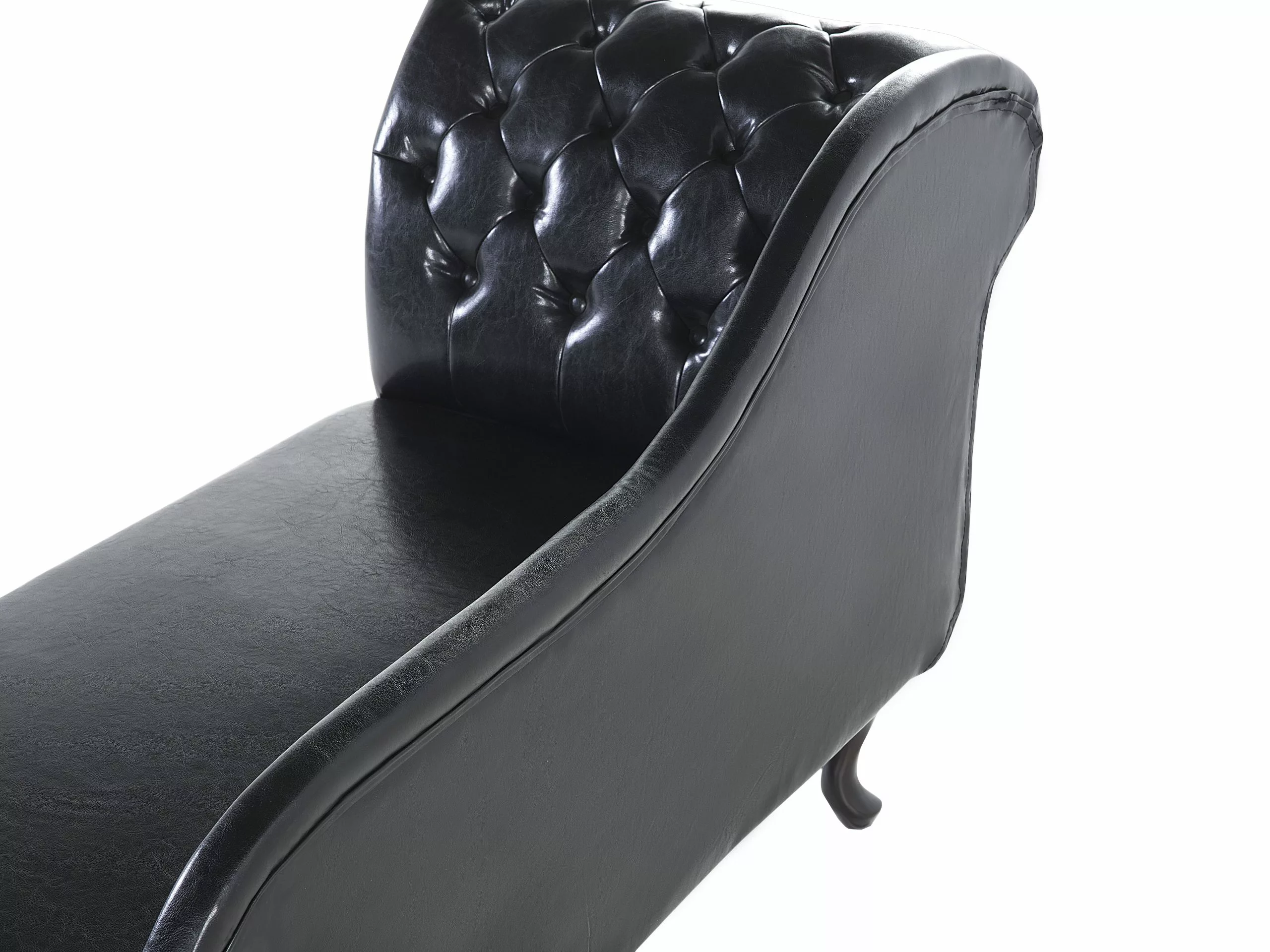 Beliani Divaani Keinonahkainen Vasenkätinen Musta NIMES - Image 8