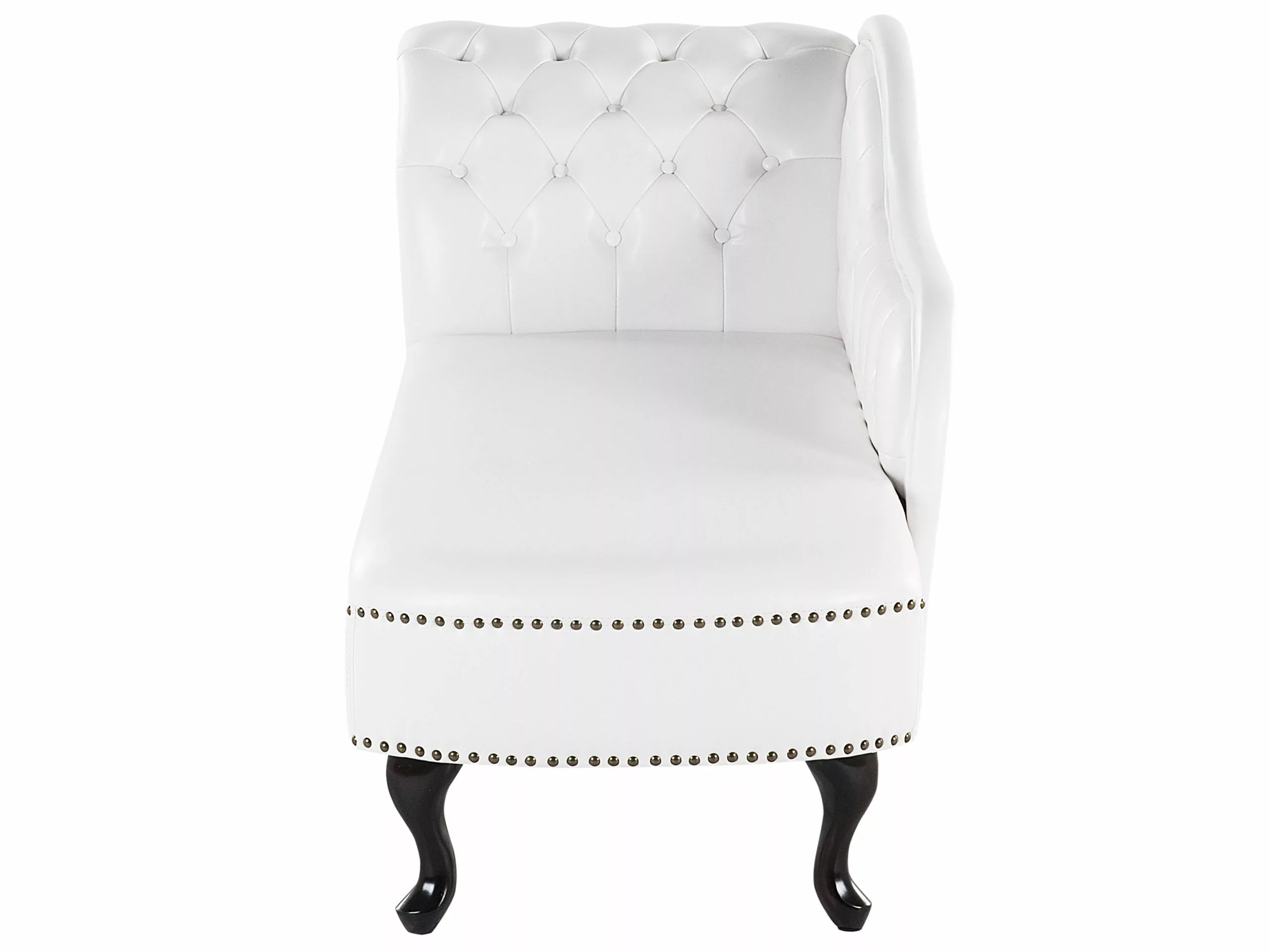 Beliani Divaani Keinonahkainen Vasenkätinen Valkoinen NIMES - Image 4