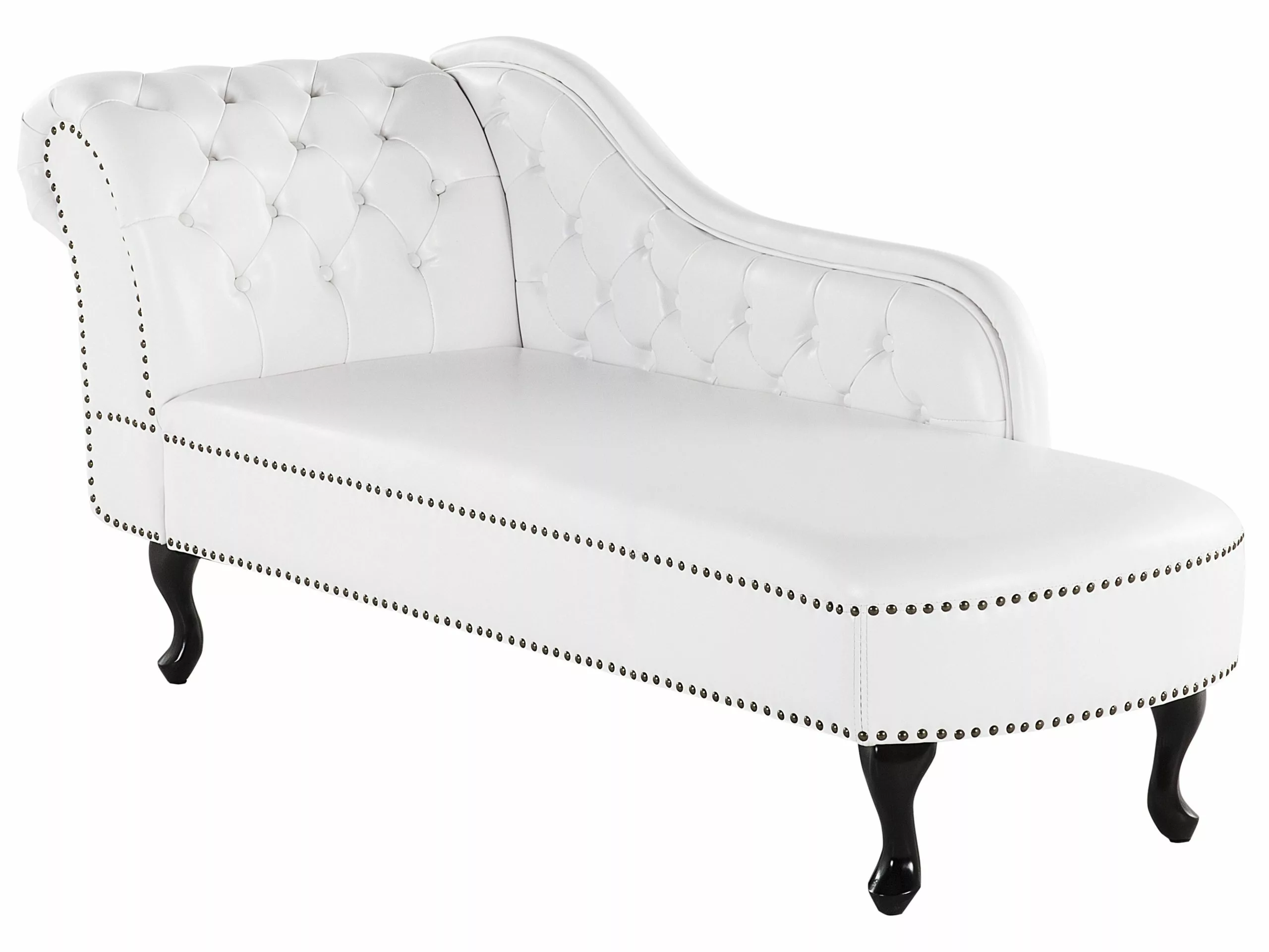 Beliani Divaani Keinonahkainen Vasenkätinen Valkoinen NIMES - Image 3