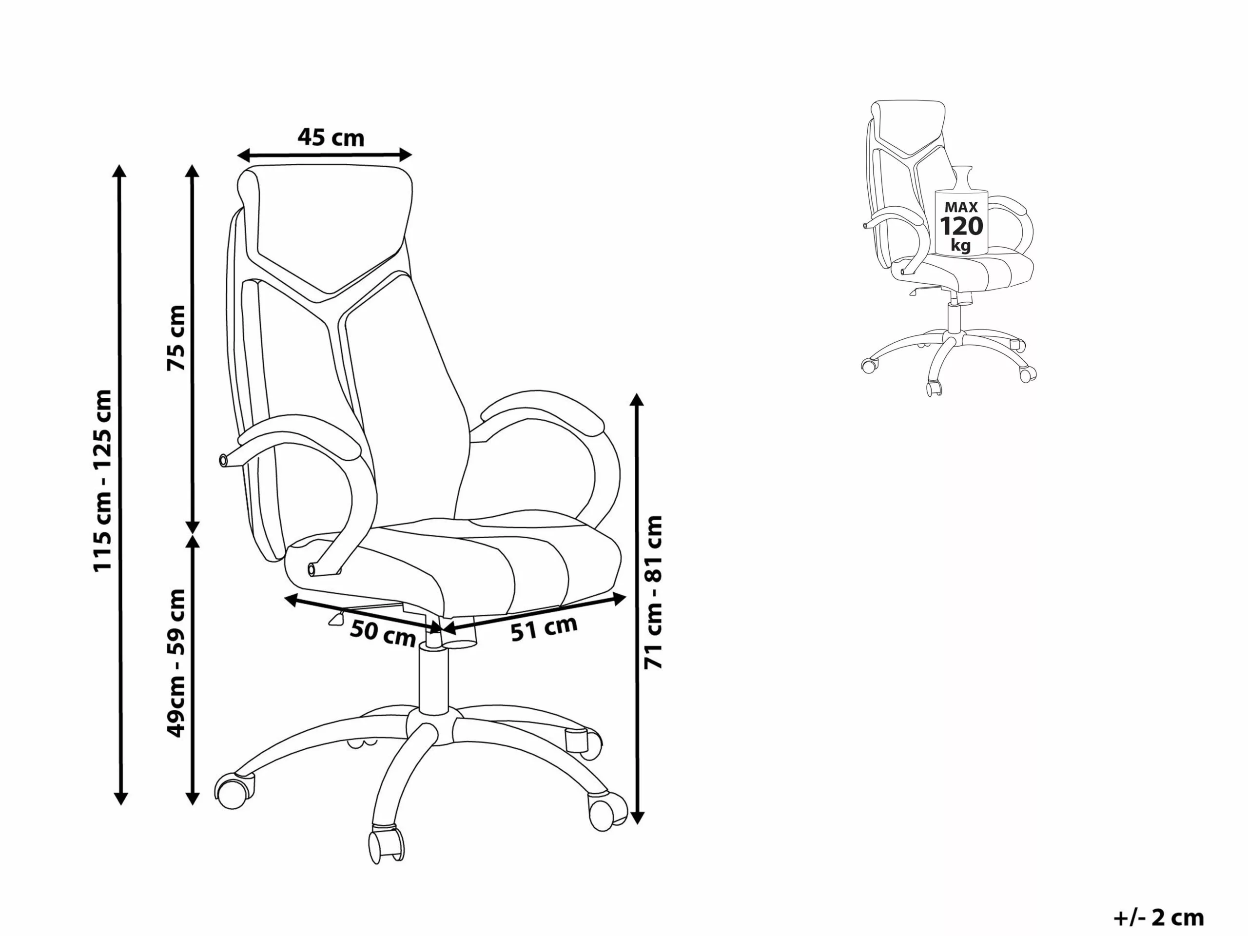 Beliani Työtuoli Ruskea FORMULA 1 - Image 9