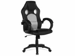 Beliani Työtuoli Keinonahkainen Harmaa FIGHTER