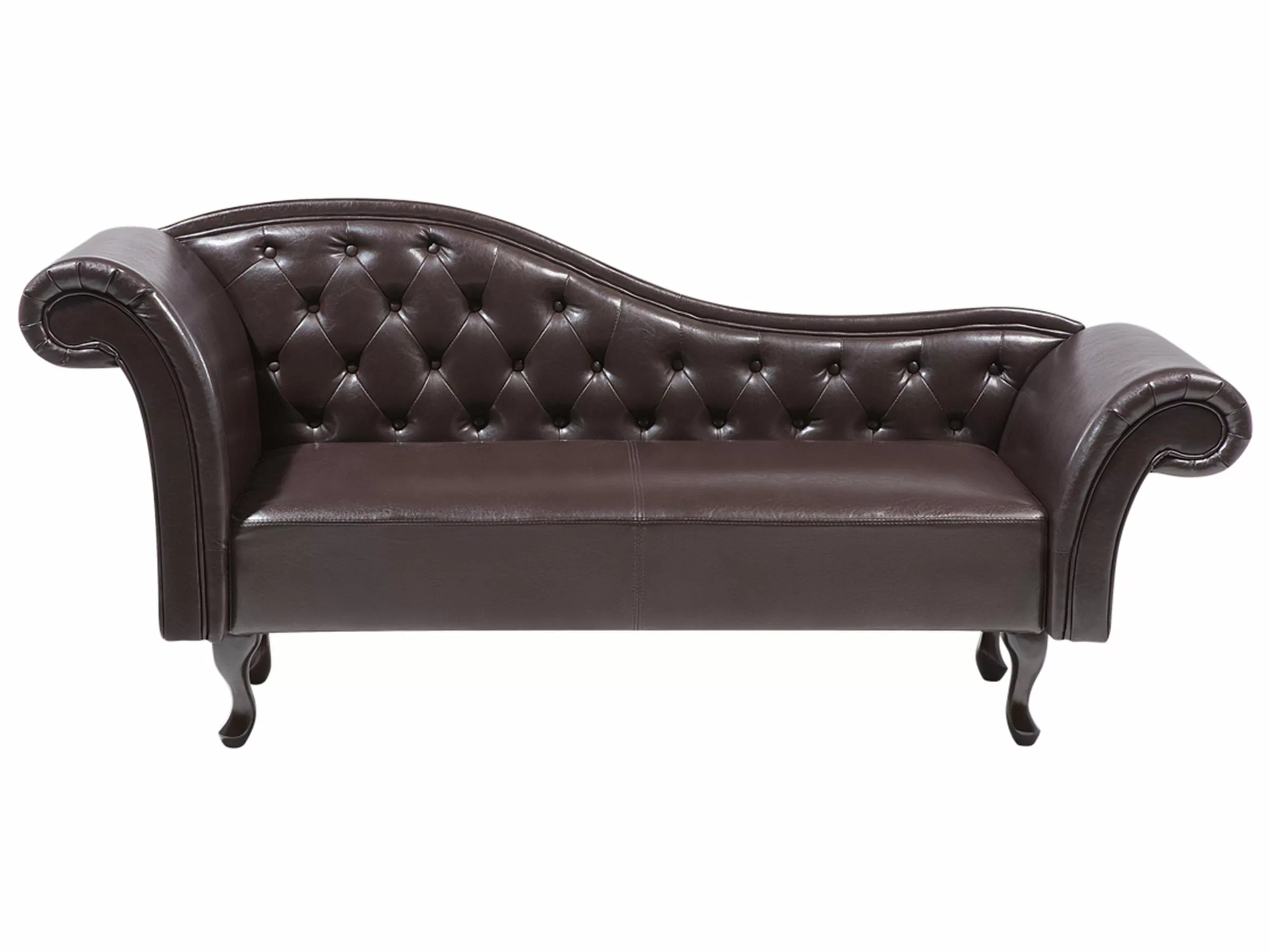 Beliani Divaani Keinonahkainen Vasenkätinen Ruskea LATTES - Image 3