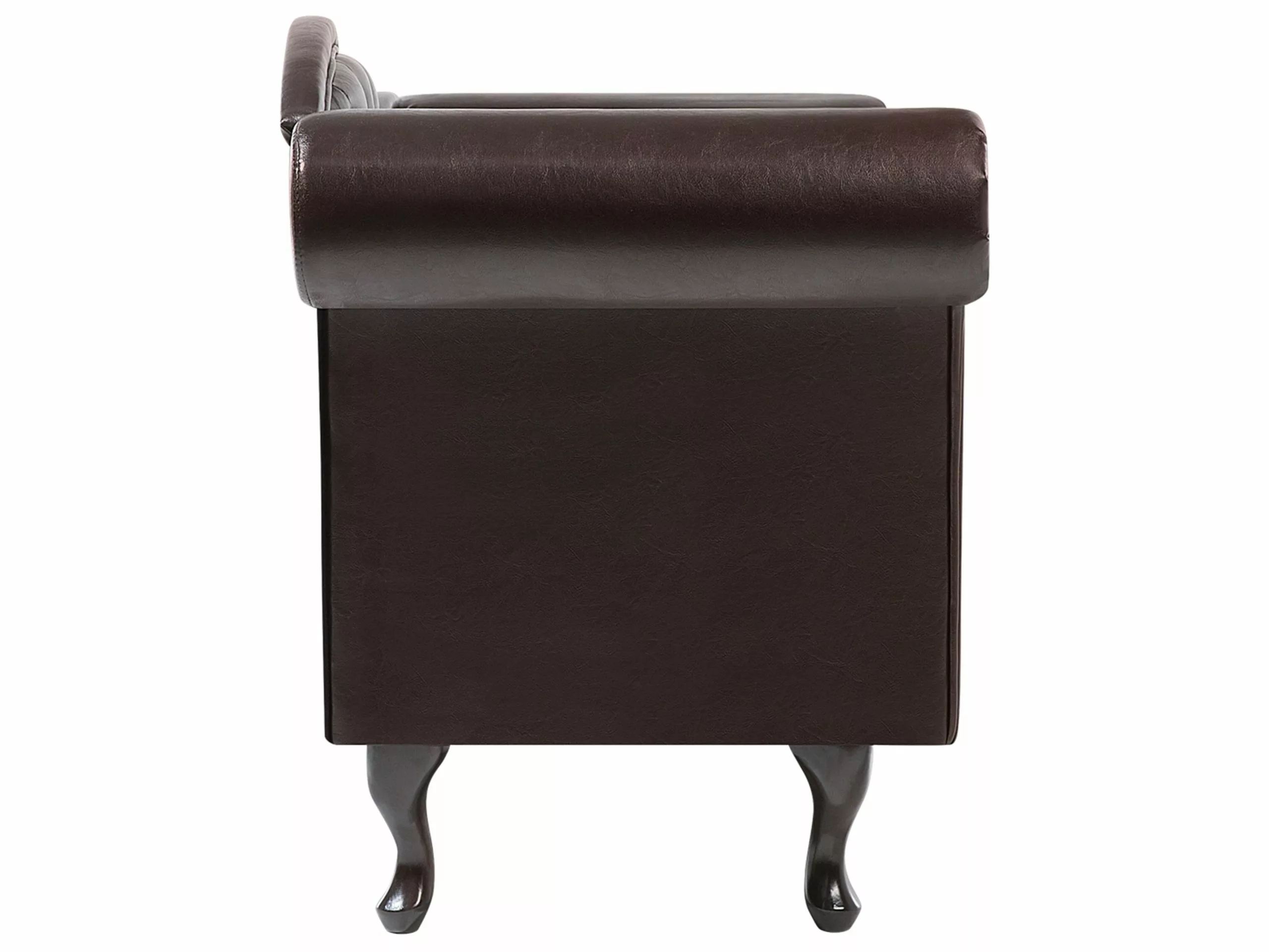 Beliani Divaani Keinonahkainen Vasenkätinen Ruskea LATTES - Image 8