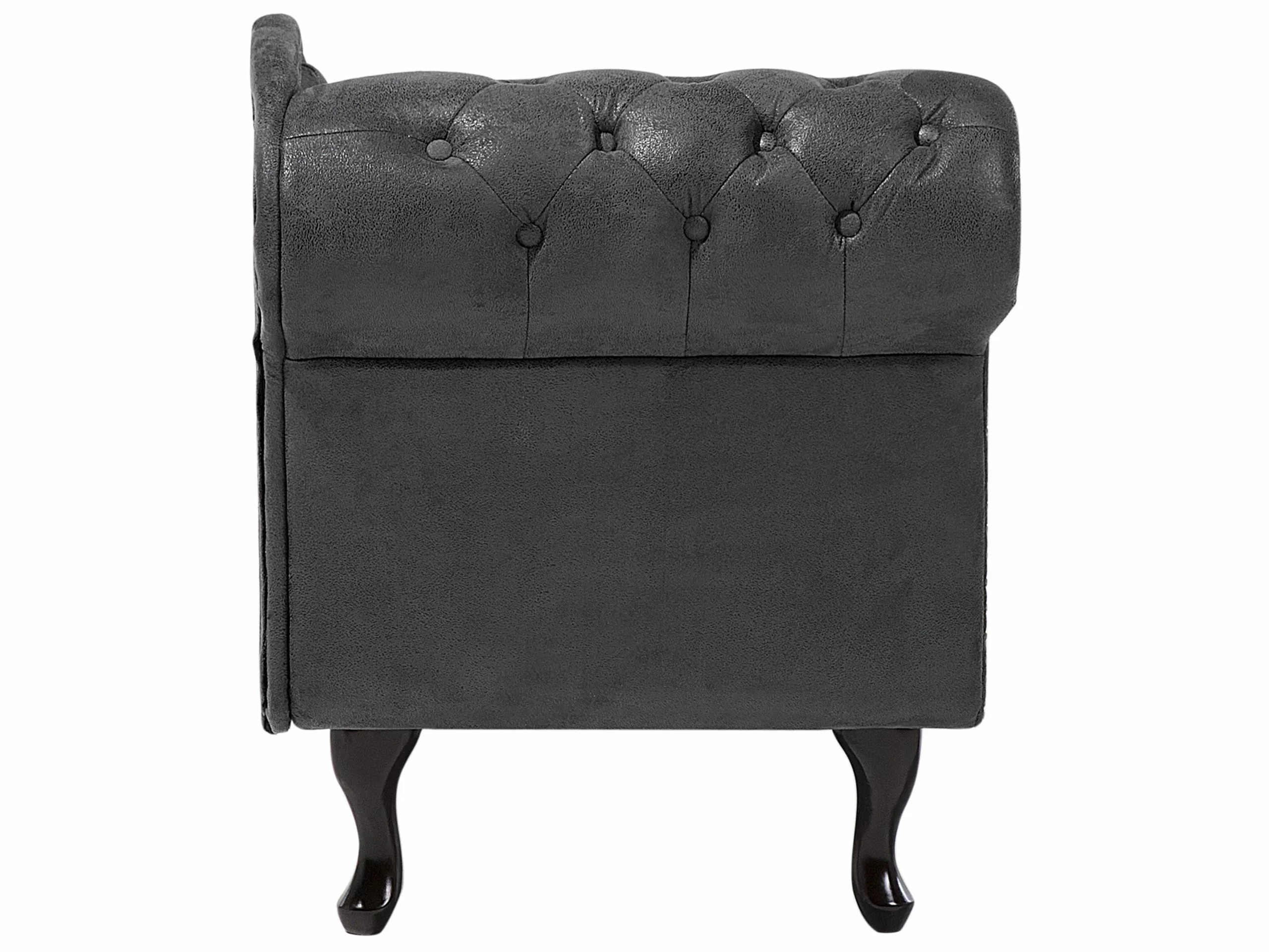 Beliani Divaani Keinonahkainen Vasenkätinen Tummanharmaa NIMES - Image 4