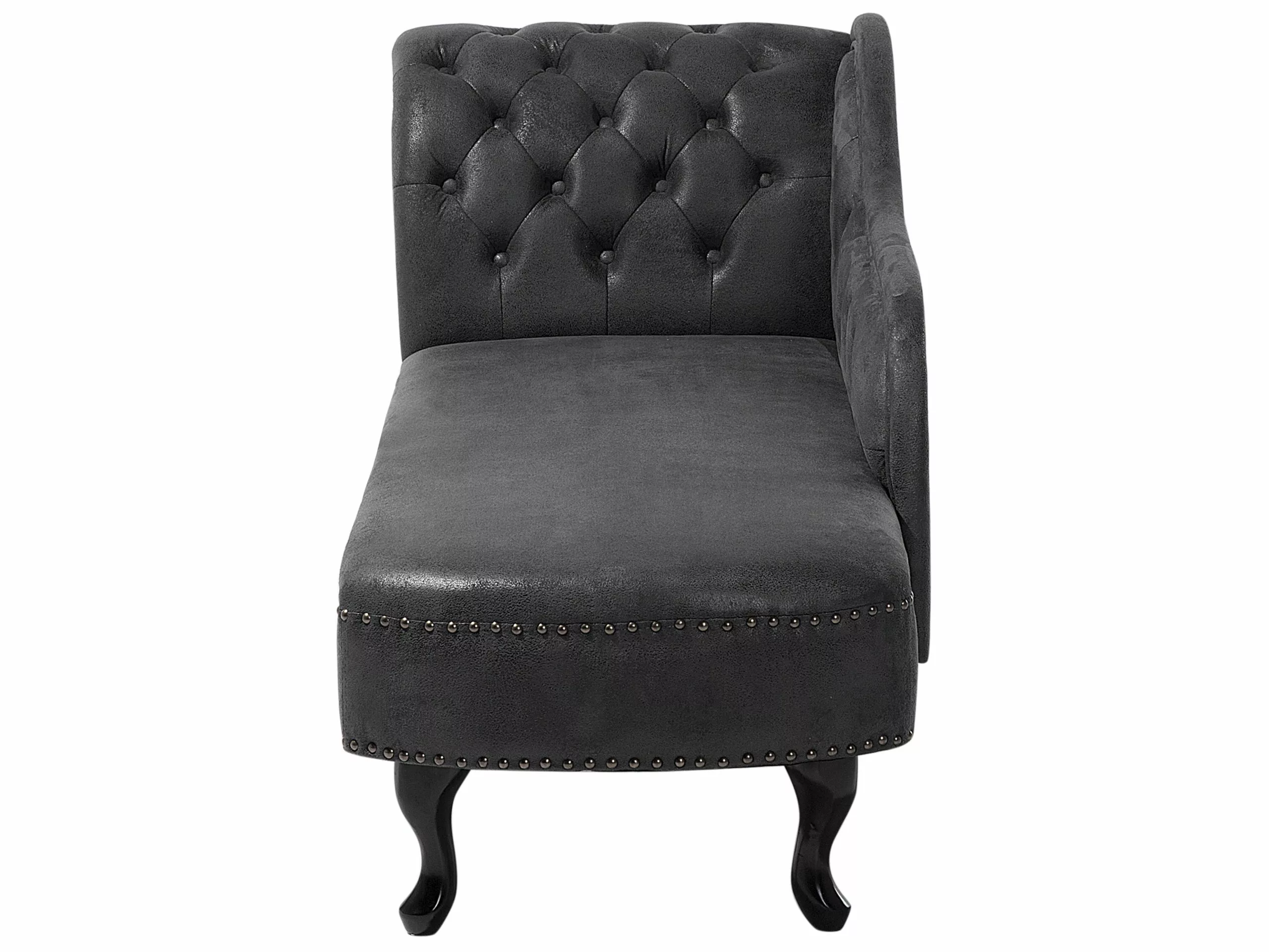 Beliani Divaani Keinonahkainen Vasenkätinen Tummanharmaa NIMES - Image 5