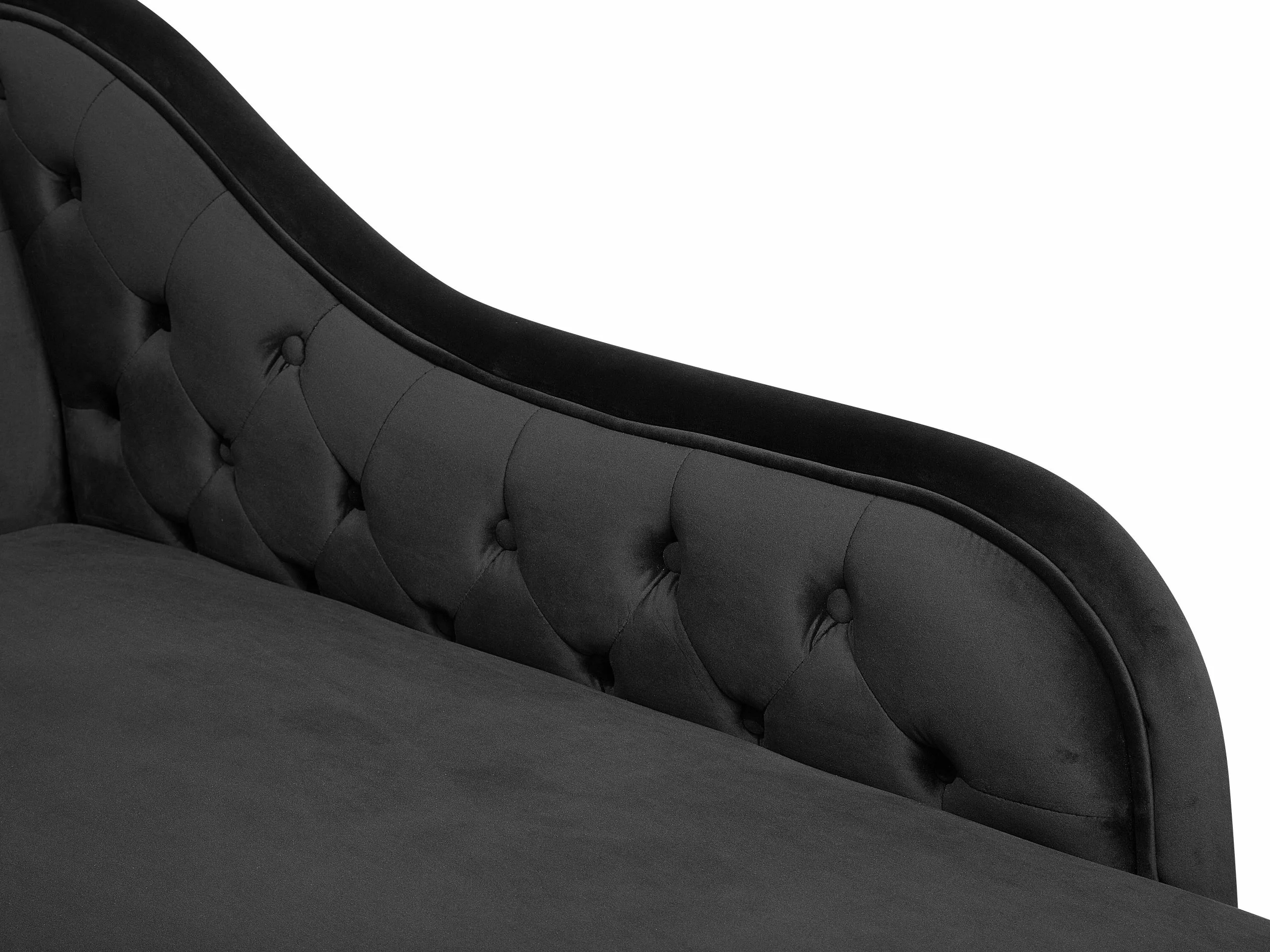 Beliani Samettinen Musta Divaani Vasenkätinen NIMES - Image 8