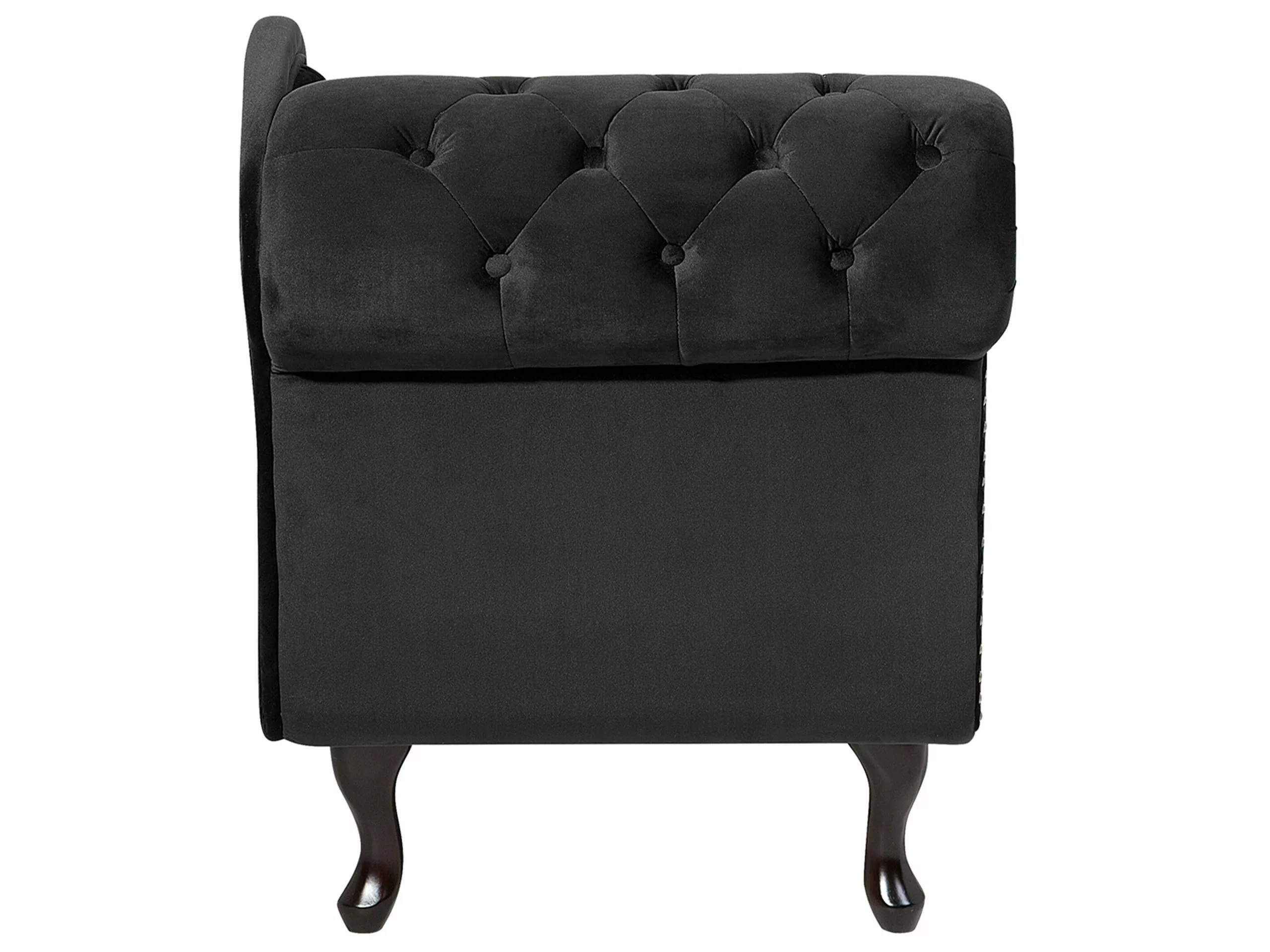 Beliani Samettinen Musta Divaani Vasenkätinen NIMES - Image 6