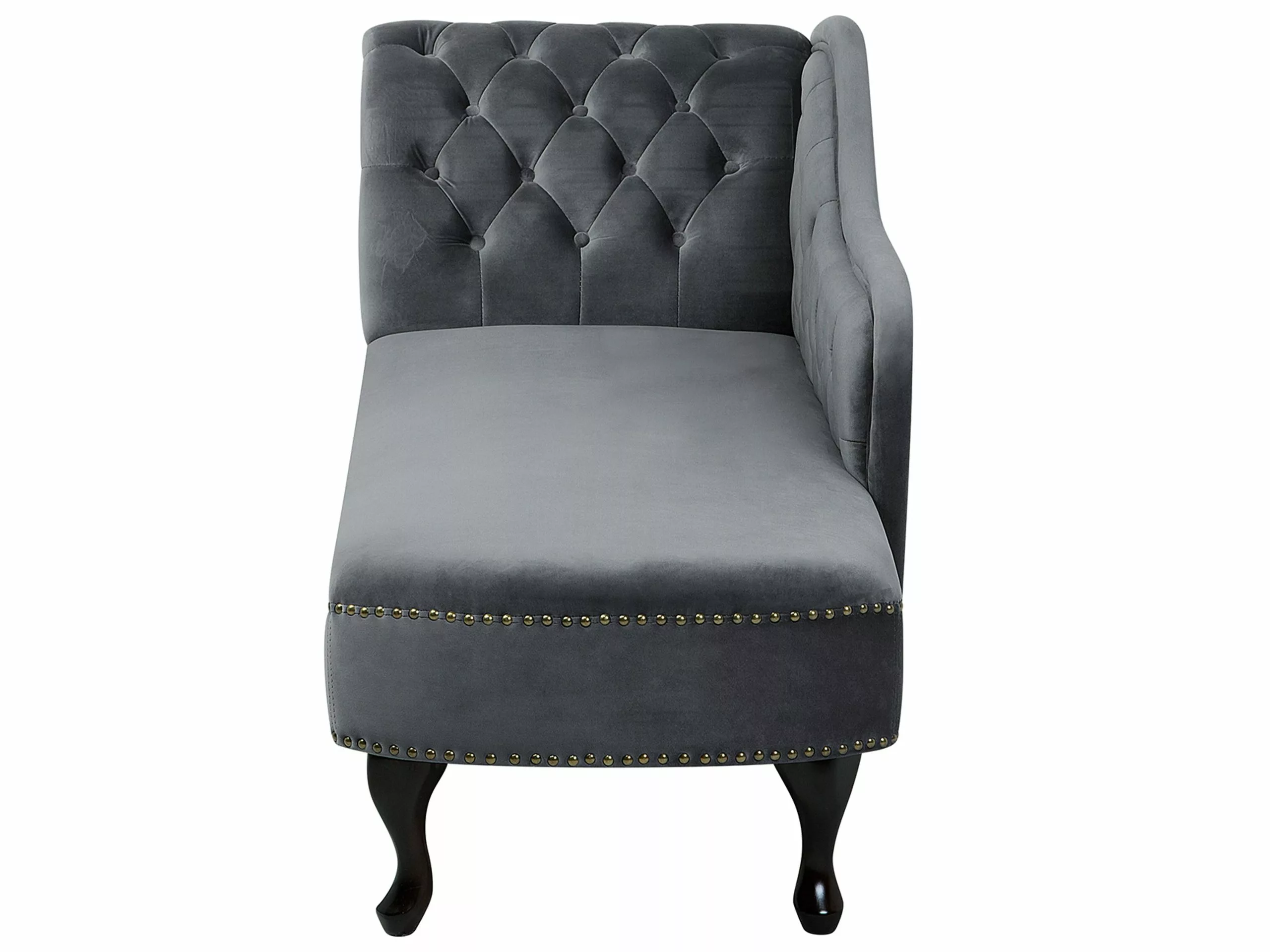 Beliani Samettinen Harmaa Divaani Vasenkätinen NIMES - Image 9