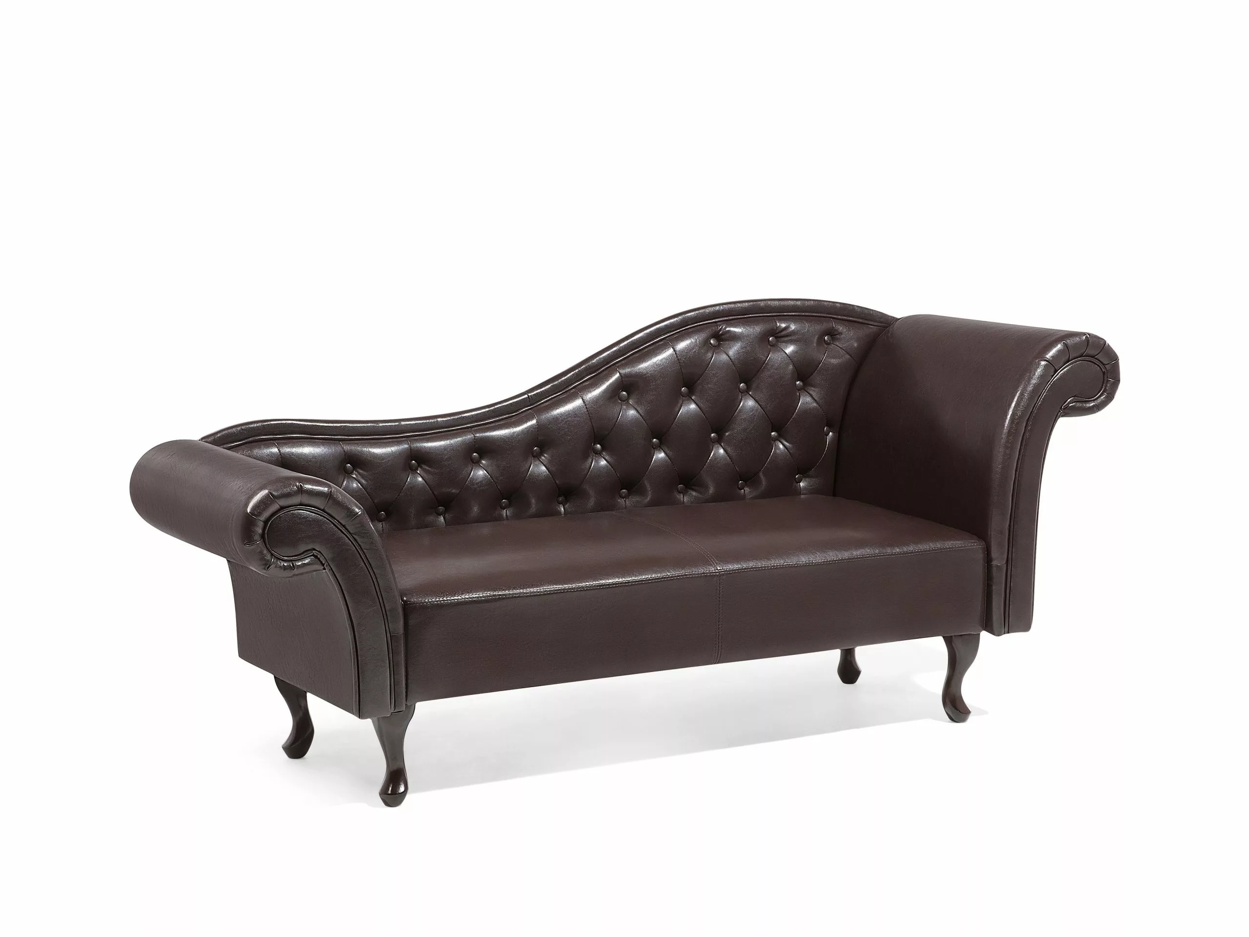 Beliani Divaani Keinonahkainen Oikeakätinen Ruskea LATTES - Image 4