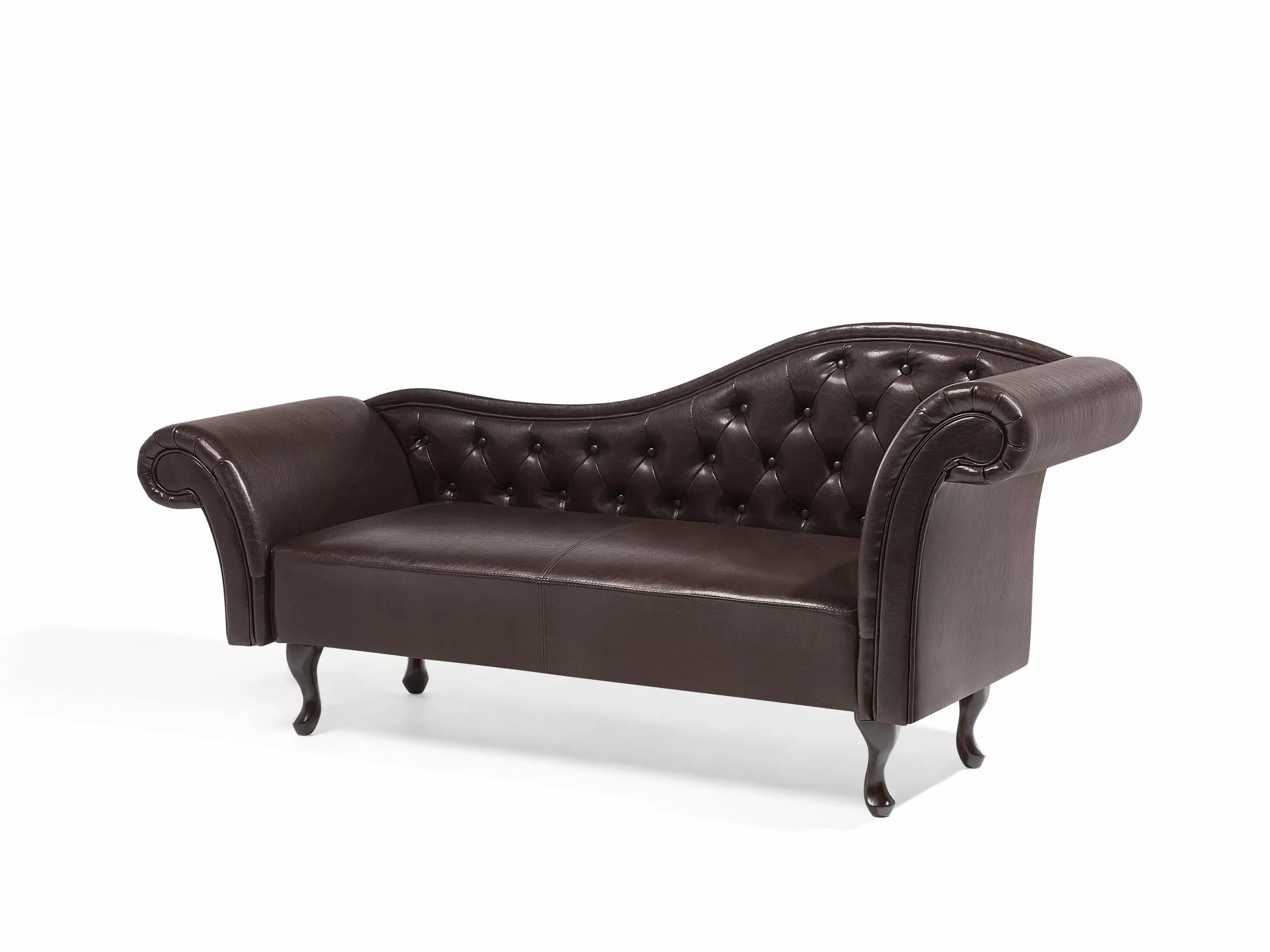 Beliani Divaani Keinonahkainen Oikeakätinen Ruskea LATTES - Image 5