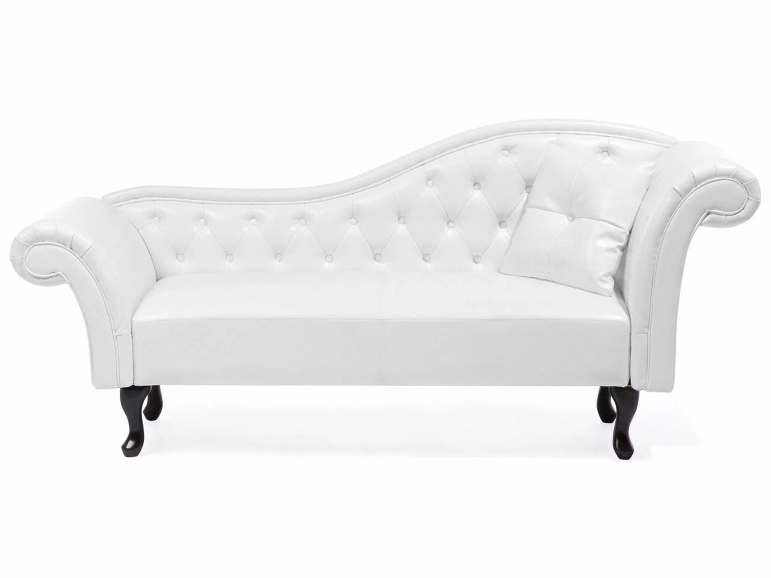 Beliani Divaani Keinonahkainen Oikeakätinen Valkoinen LATTES