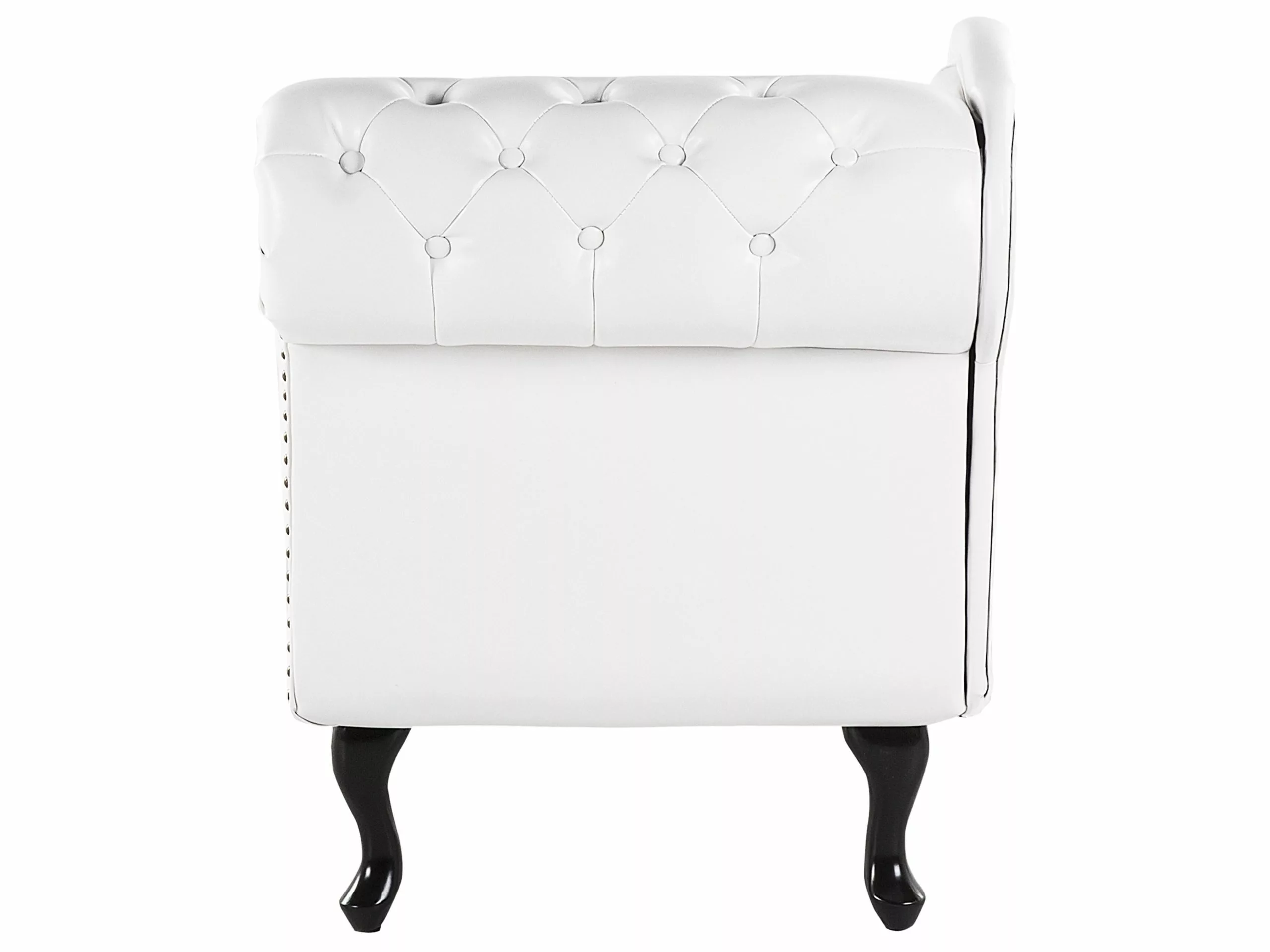 Beliani Divaani Keinonahkainen Oikeakätinen Valkoinen NIMES - Image 5