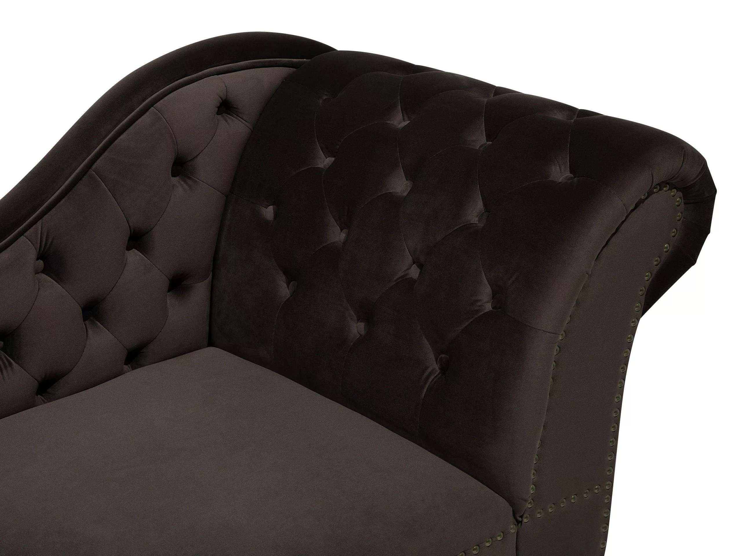 Beliani Samettinen Tummanruskea Divaani Oikeakätinen NIMES - Image 7