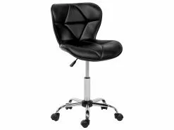 Beliani Työtuoli Keinonahkainen Musta VALETTA