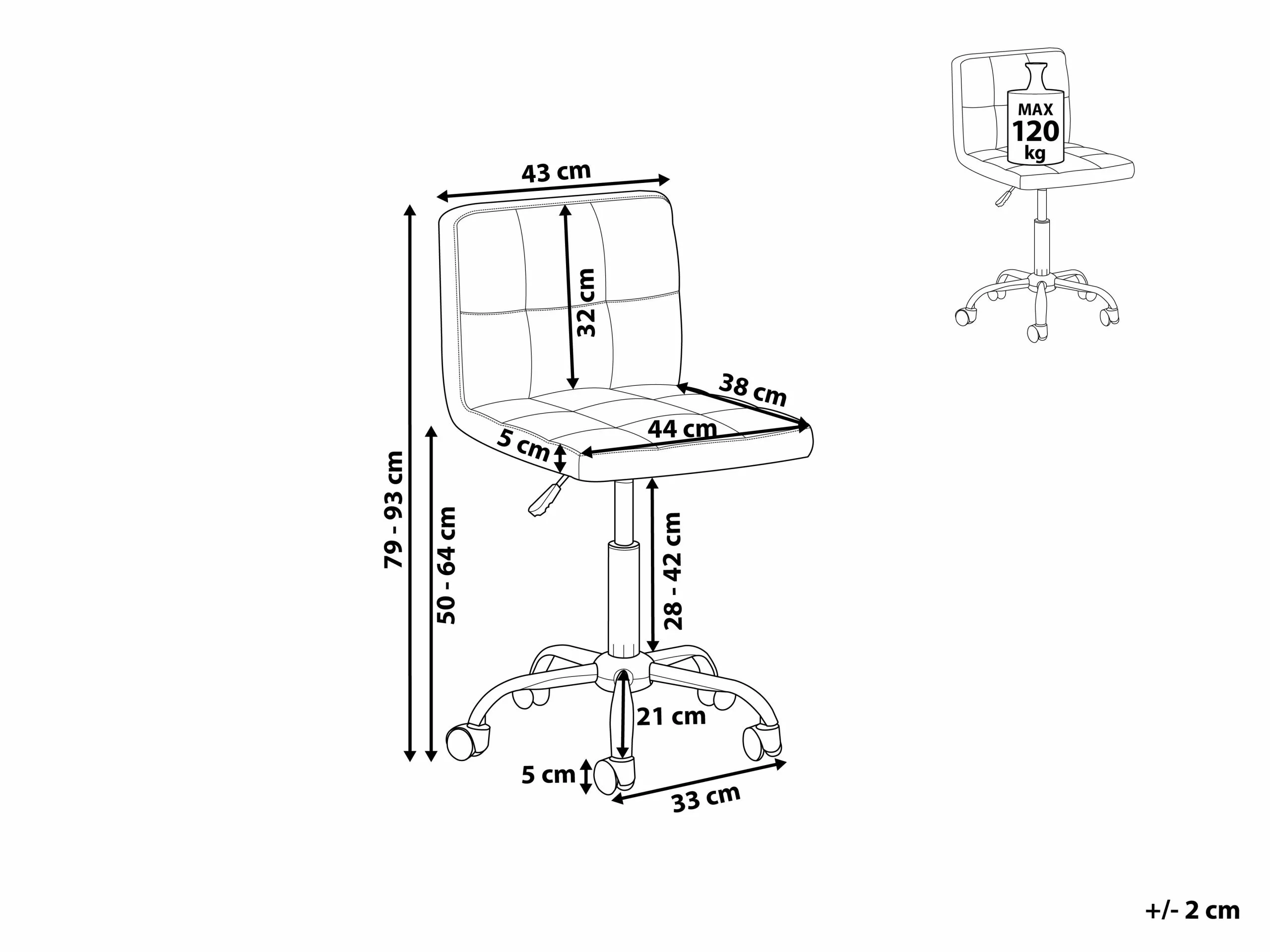 Beliani Työtuoli Harmaa MARION - Image 10