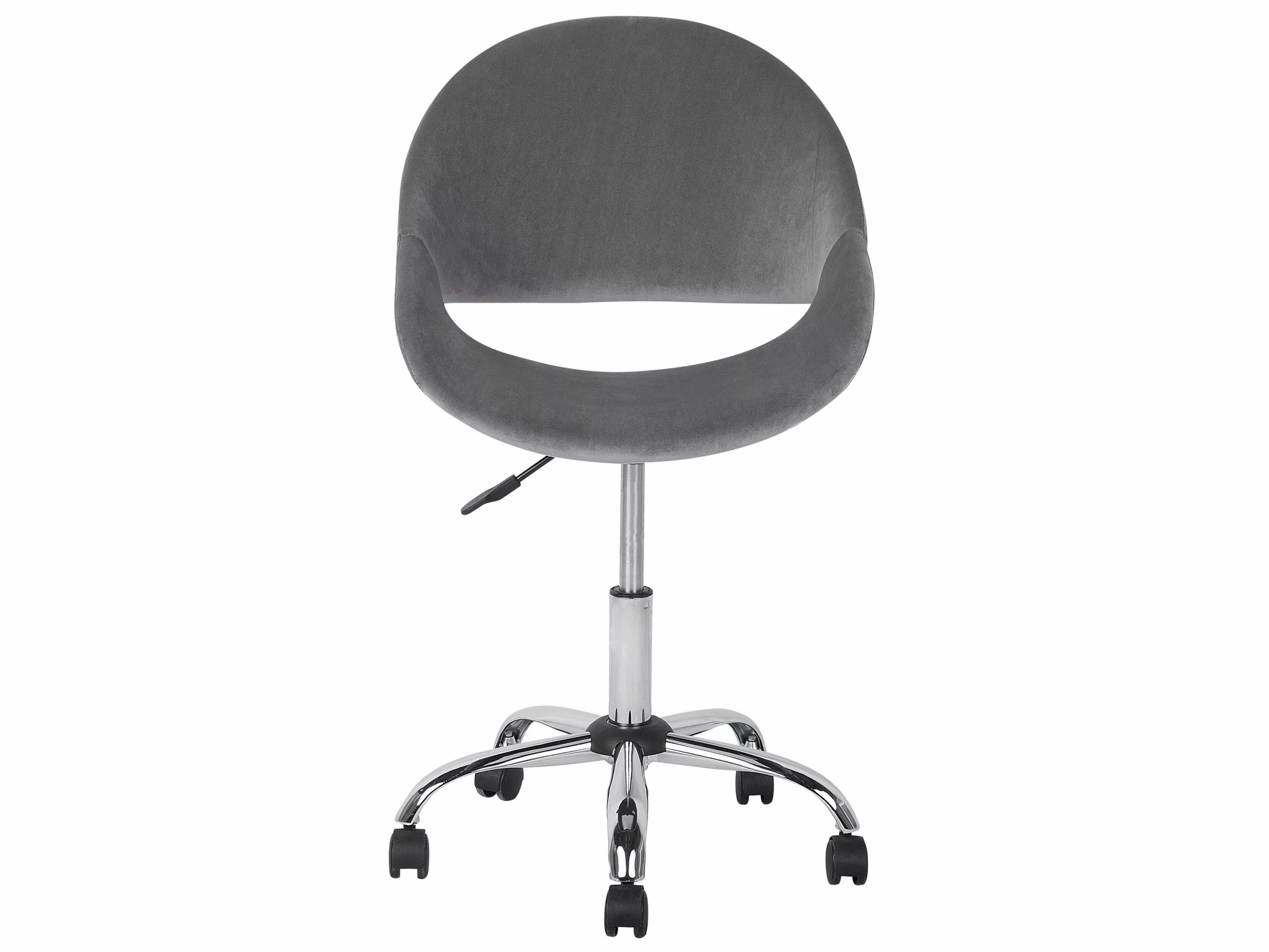 Beliani Työtuoli Samettinen Harmaa SELMA - Image 3
