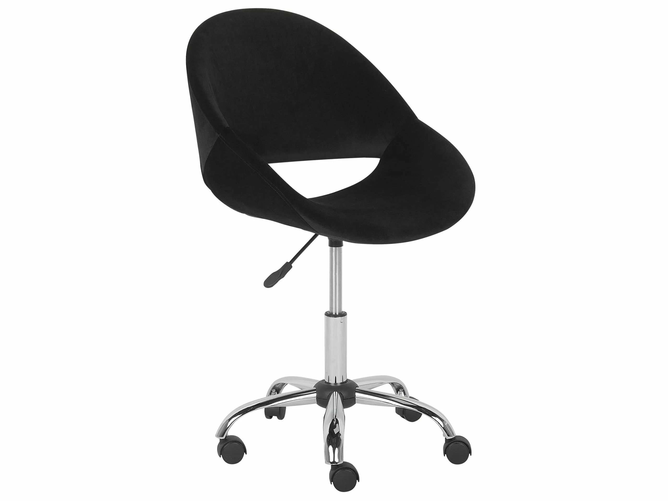Beliani Työtuoli Samettinen Musta SELMA