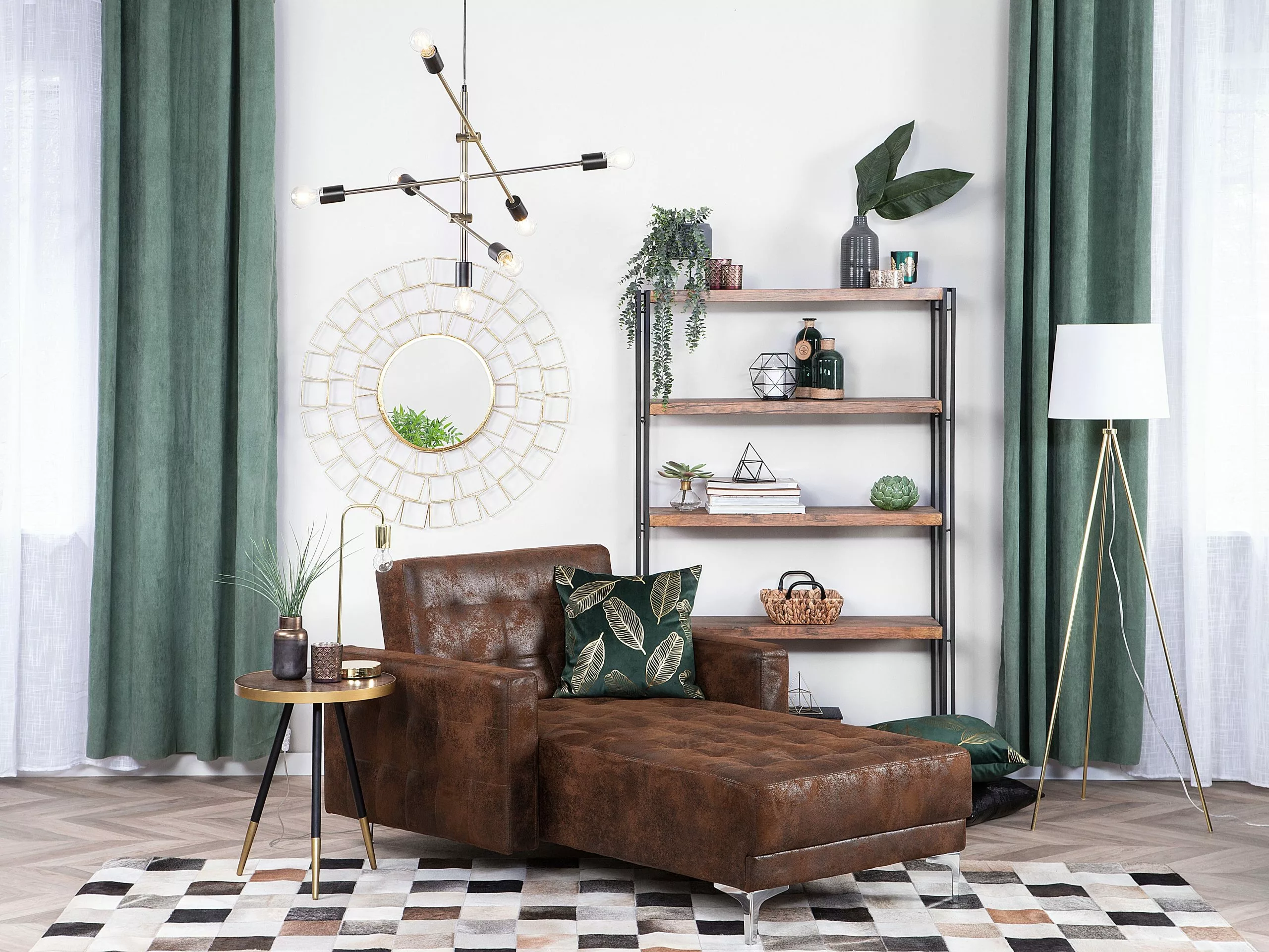 Beliani Ruskea Keinonahkadivaani ABERDEEN - Image 2