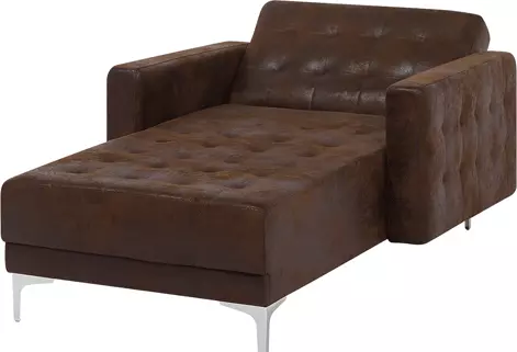 Beliani Ruskea Keinonahkadivaani ABERDEEN - Image 4