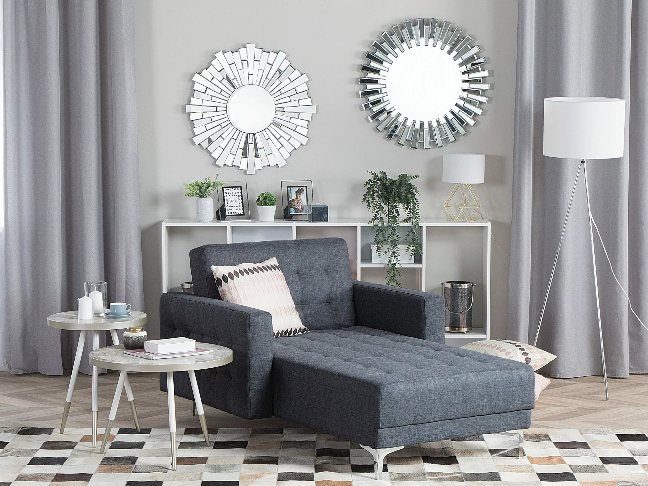 Beliani Tummanharmaa Kangasdivaani ABERDEEN - Image 2