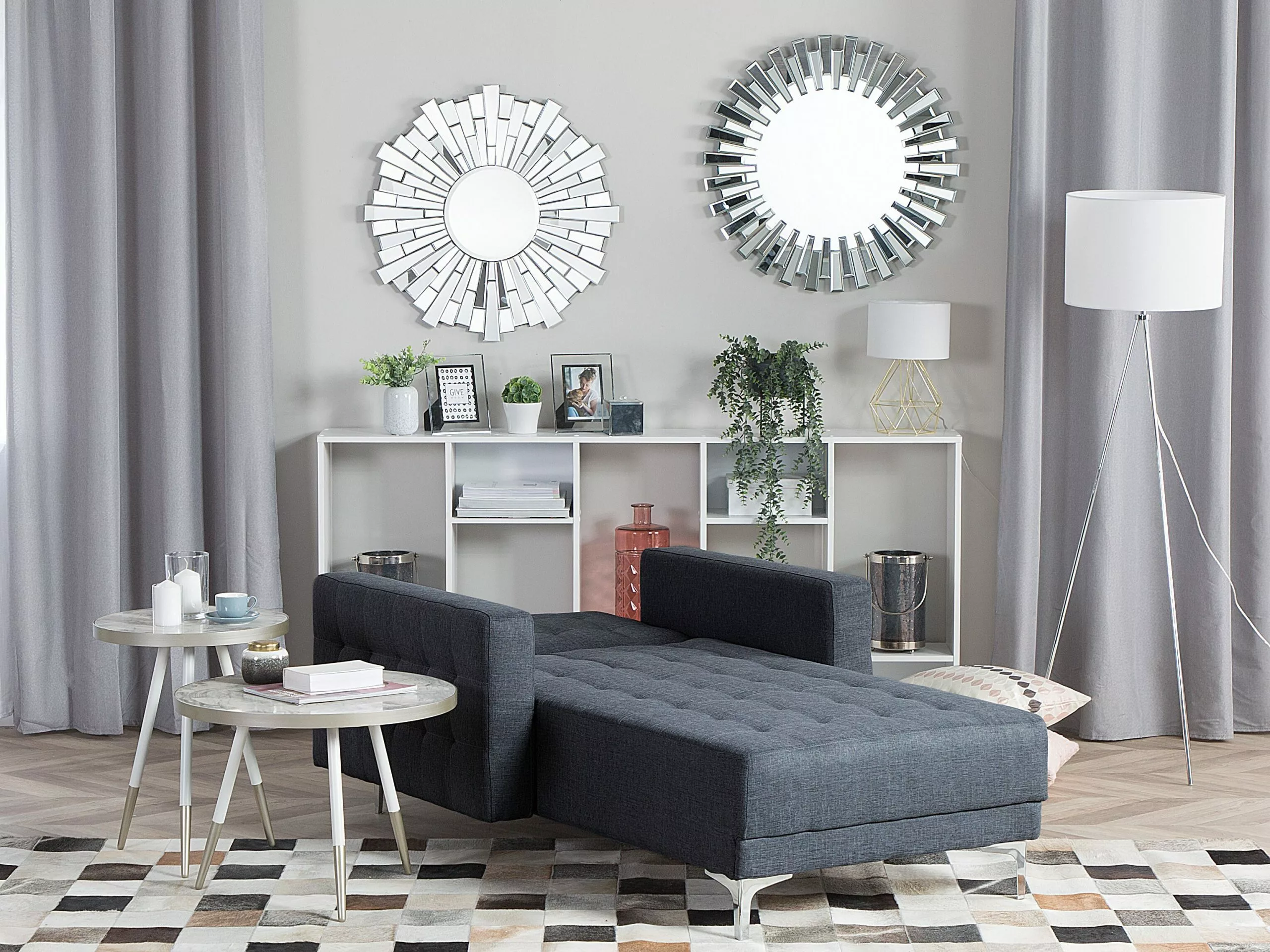 Beliani Tummanharmaa Kangasdivaani ABERDEEN - Image 3