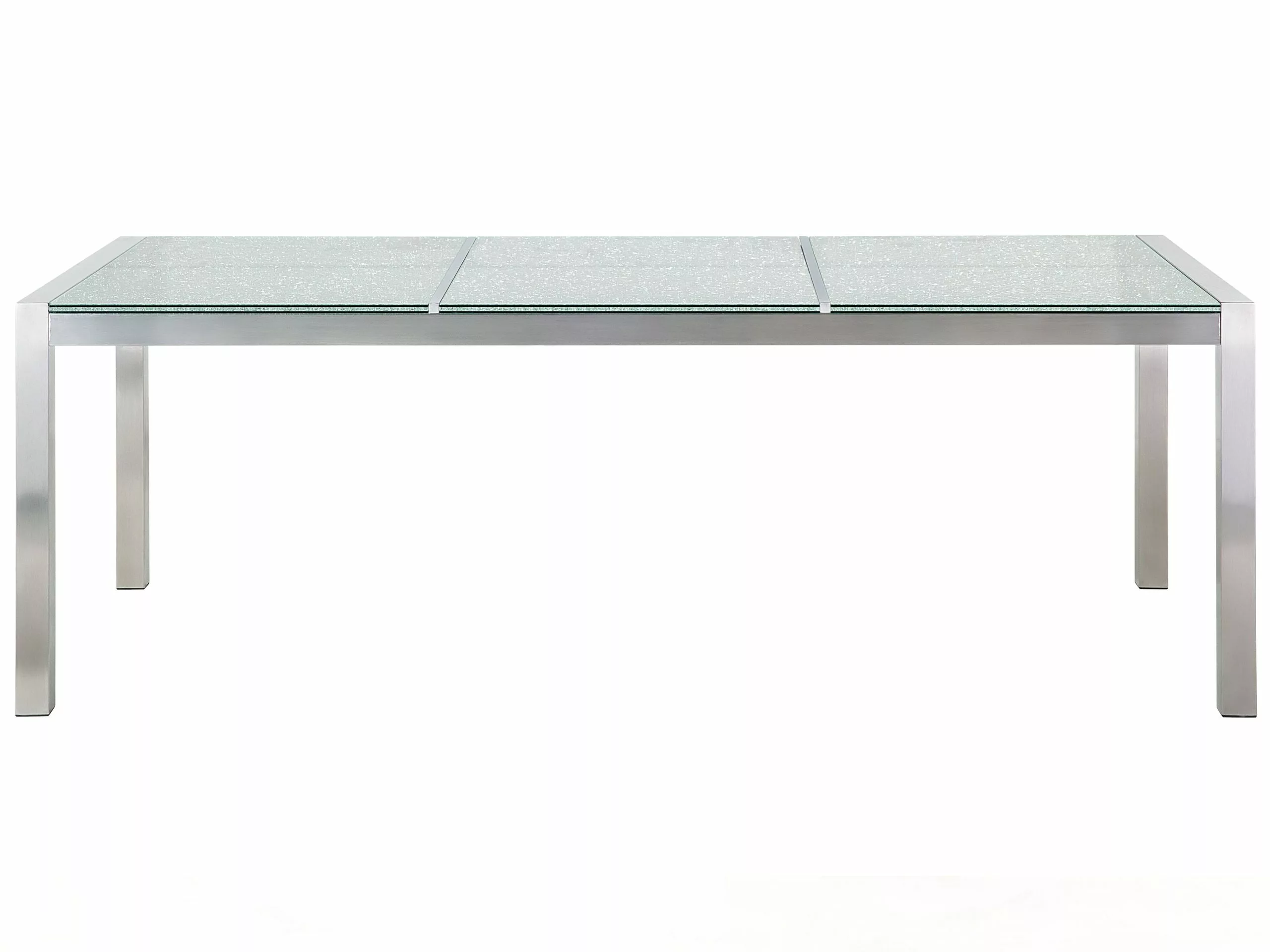 Beliani 6-istuttava Ulkoruokailuryhmä 3-osainen Lasitaso Tekstiilituolit Musta GROSSETO - Image 9