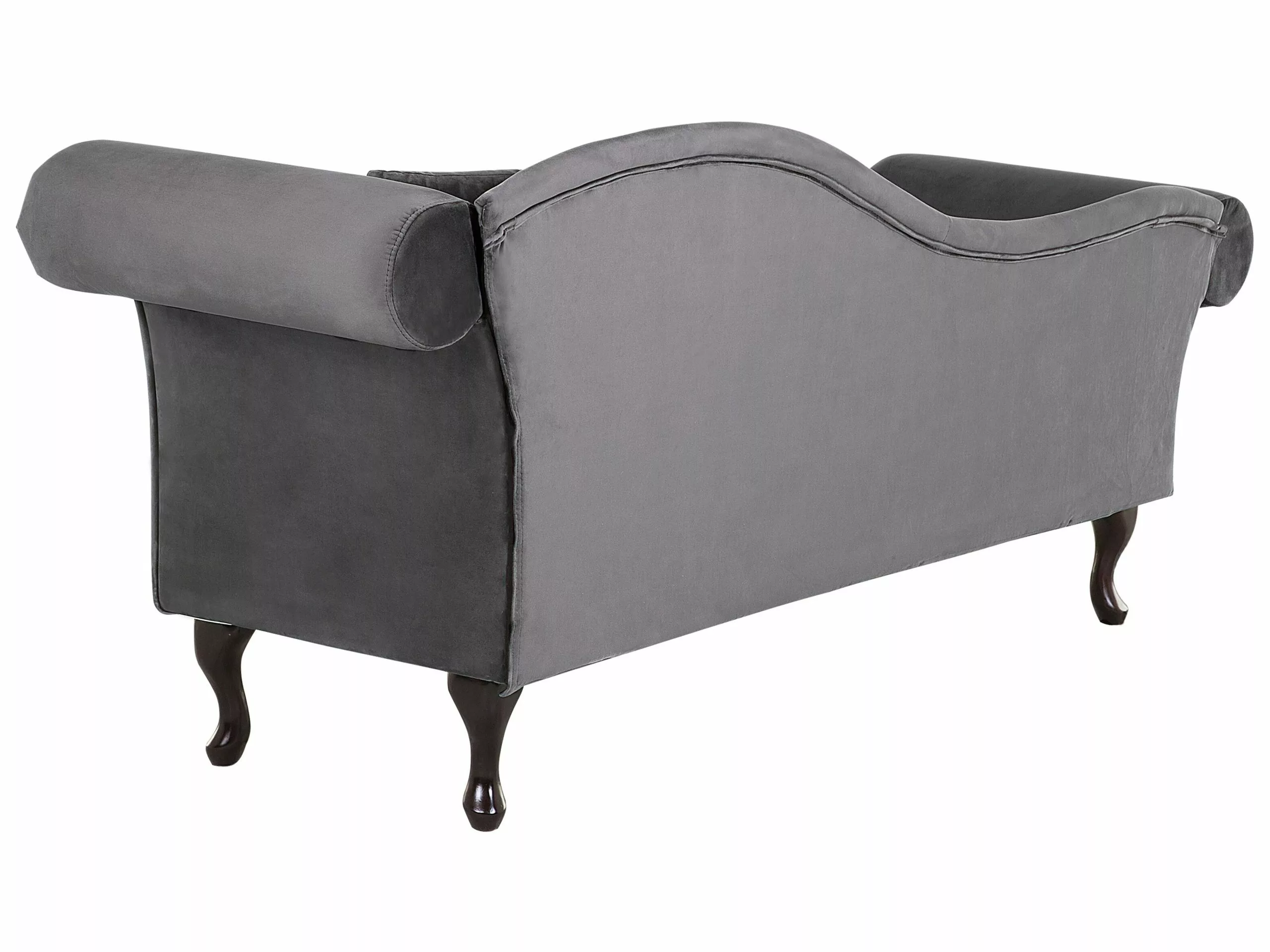 Beliani Divaani Samettinen Oikeakätinen Harmaa LATTES - Image 4