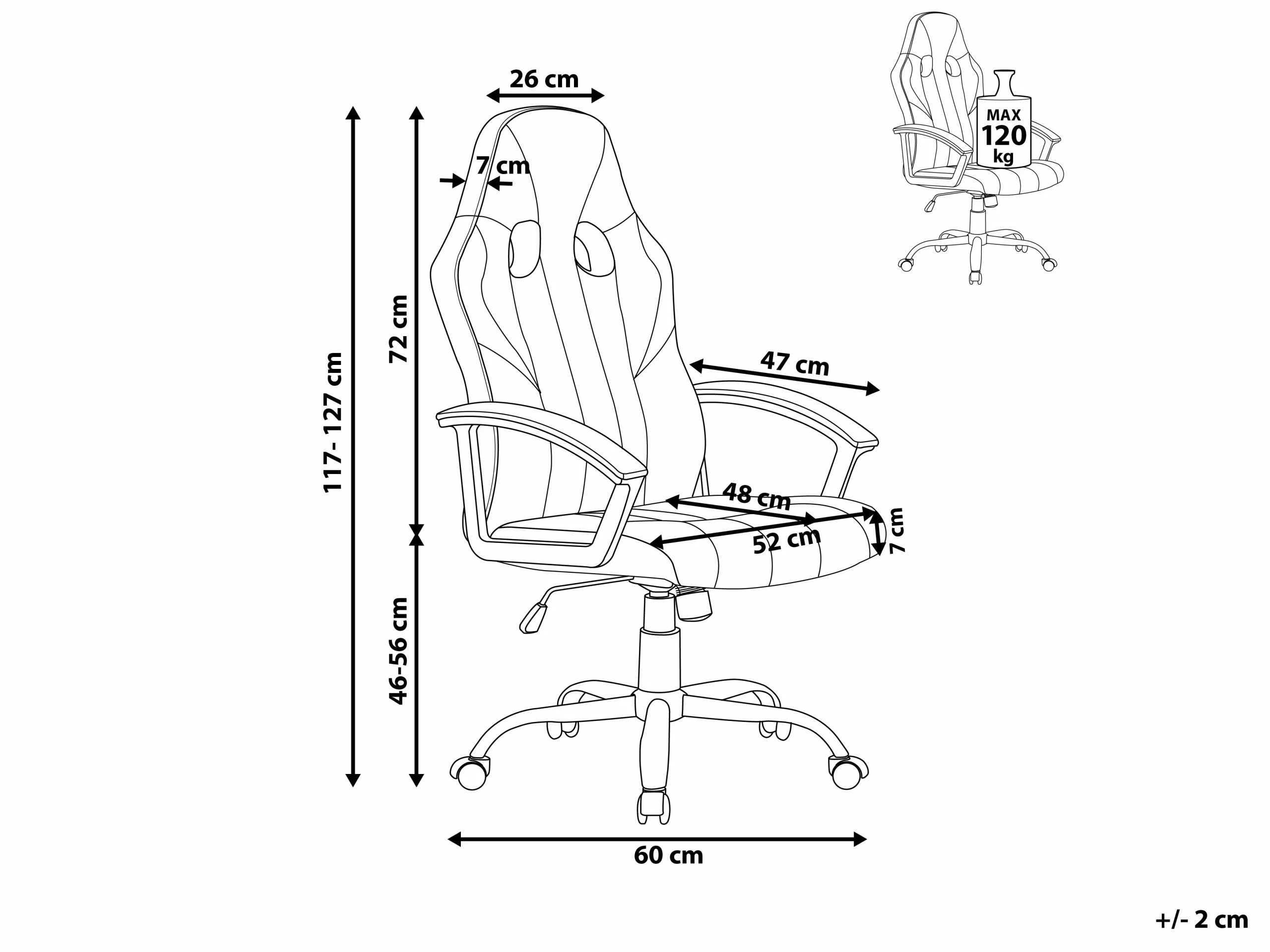 Beliani Työtuoli Keinonahkainen Vihreä SUCCESS - Image 10