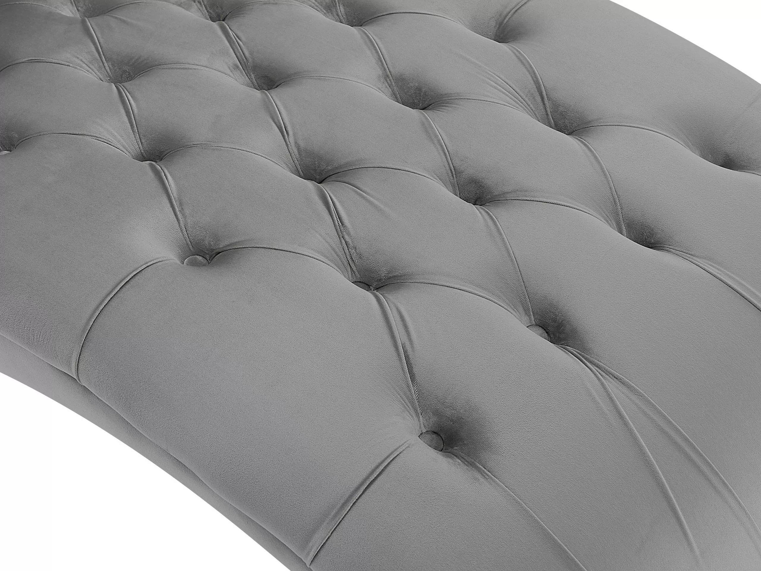 Beliani Divaani Samettinen Vaaleanharmaa MURET - Image 8