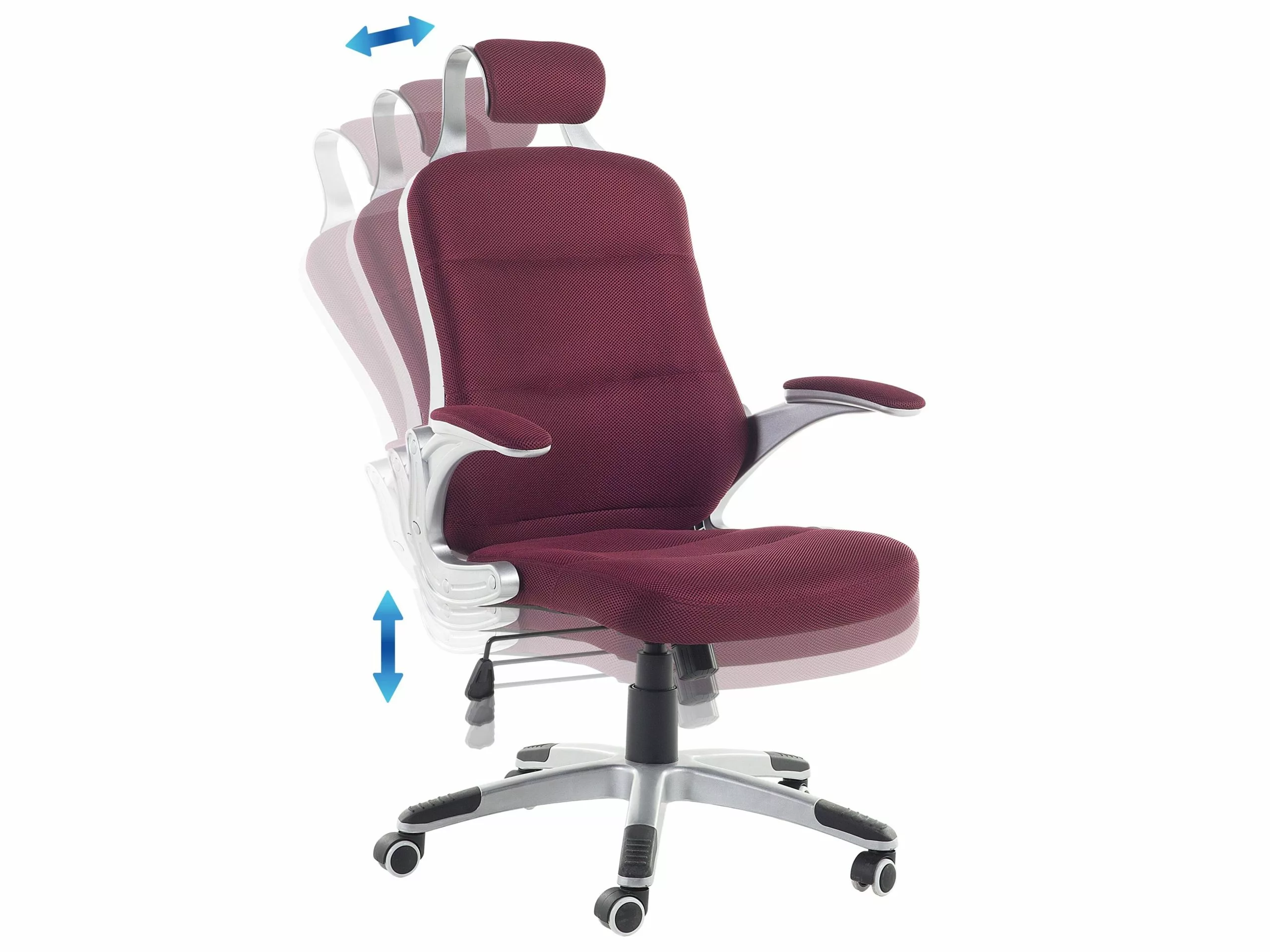 Beliani Työtuoli Verkkokangas Viininpunainen PREMIER - Image 5