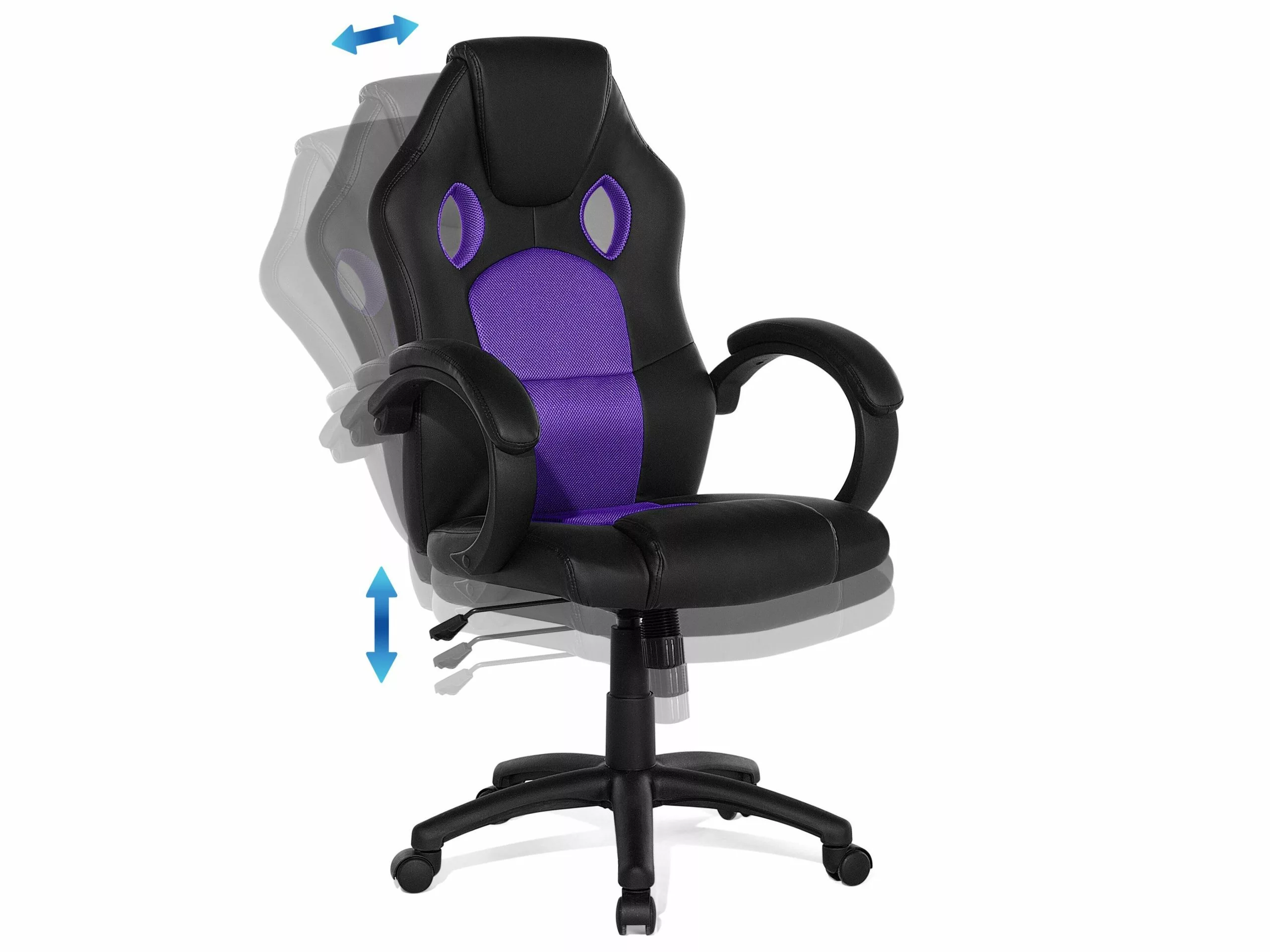 Beliani Työtuoli Keinonahkainen Violetti FIGHTER - Image 6