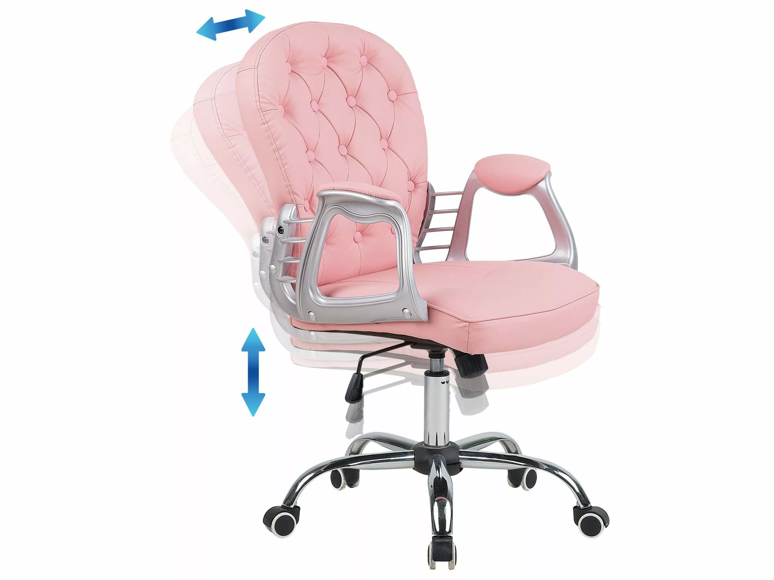 Beliani Työtuoli Keinonahka Vaaleanpunainen PRINCESS - Image 10