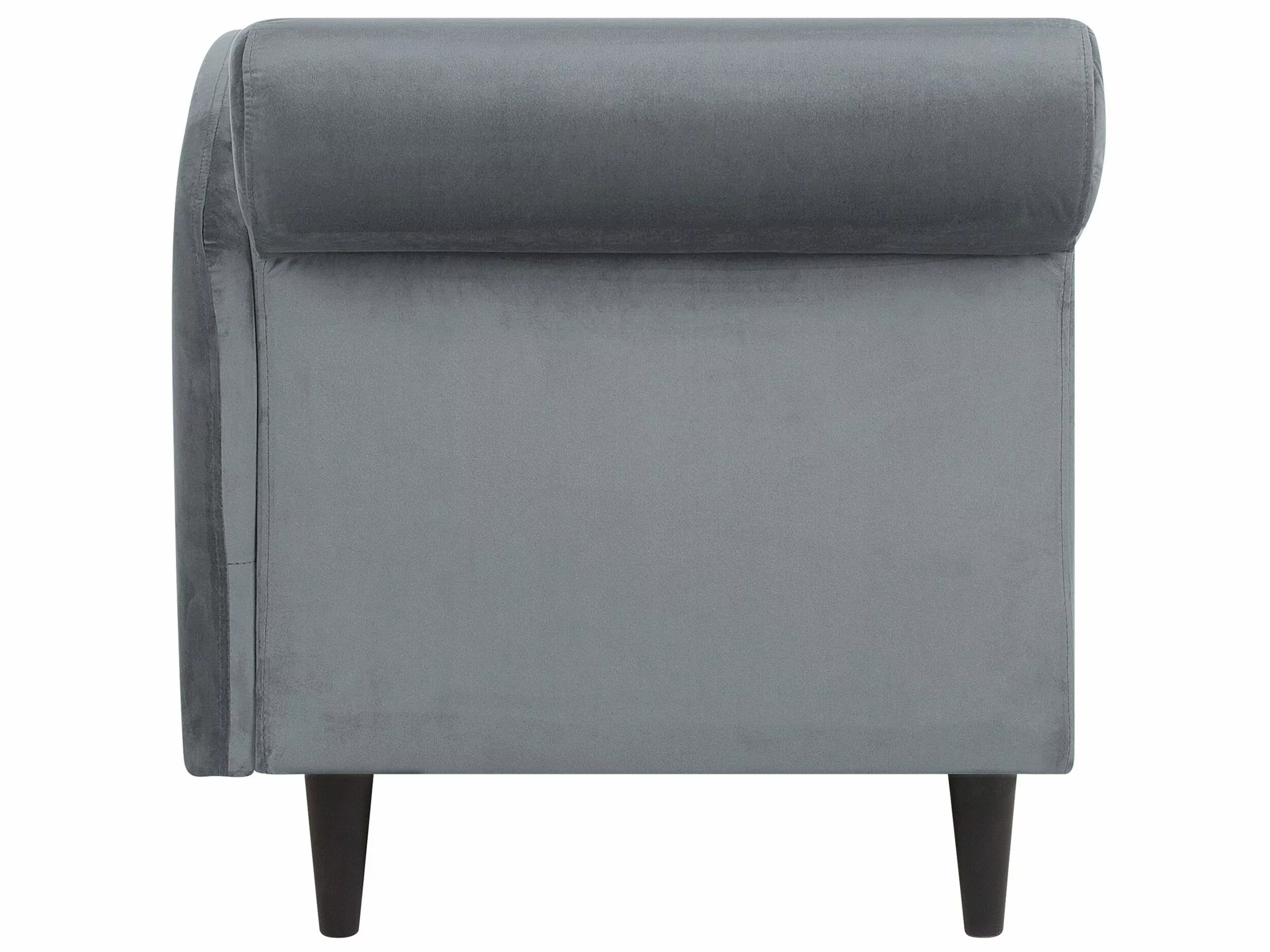 Beliani Divaani Samettinen Vaaleanharmaa LUIRO - Image 7