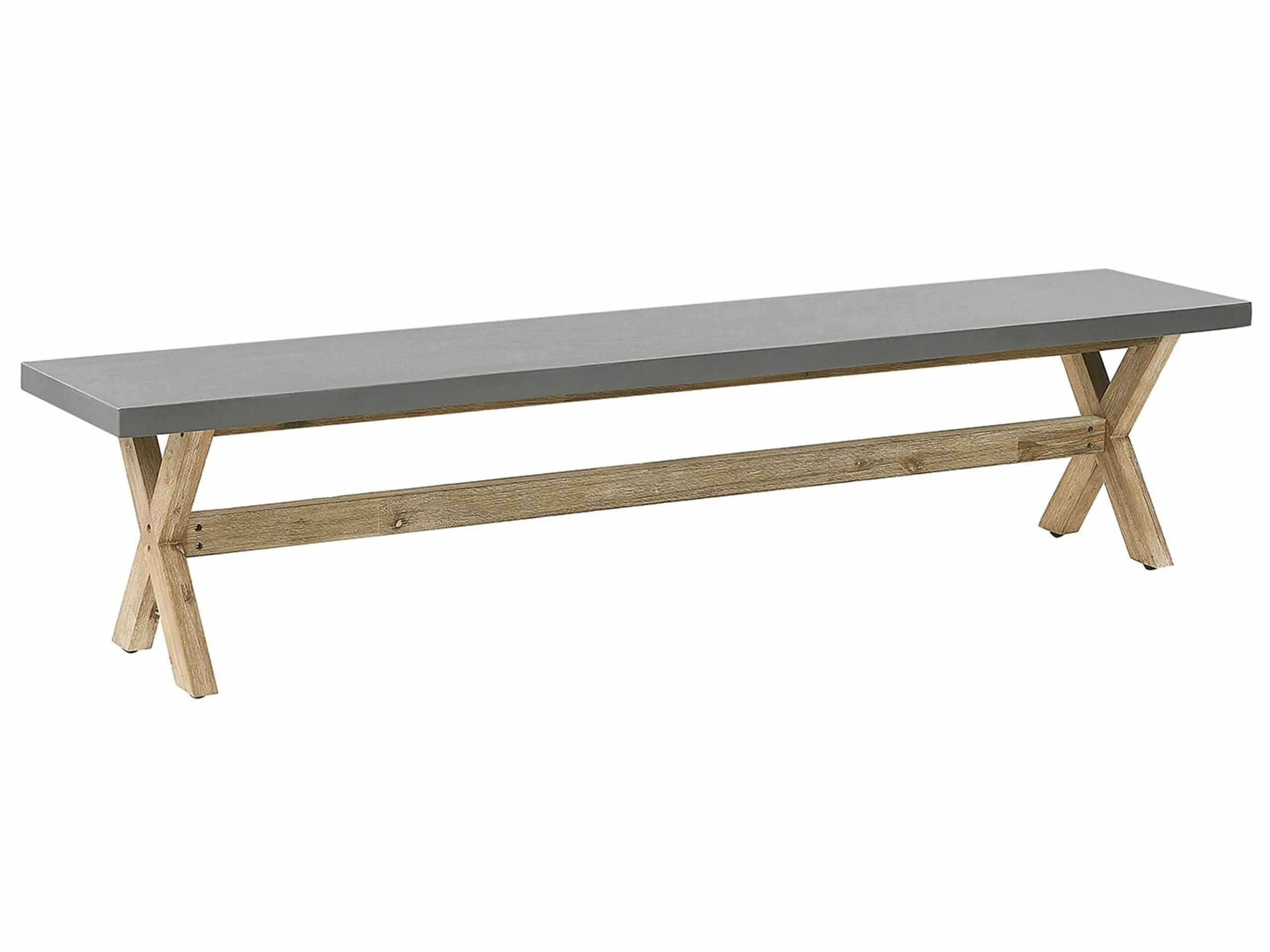 Beliani Kuitusementti Puutarhasetti 2 Penkillä Harmaa OLBIA - Image 5