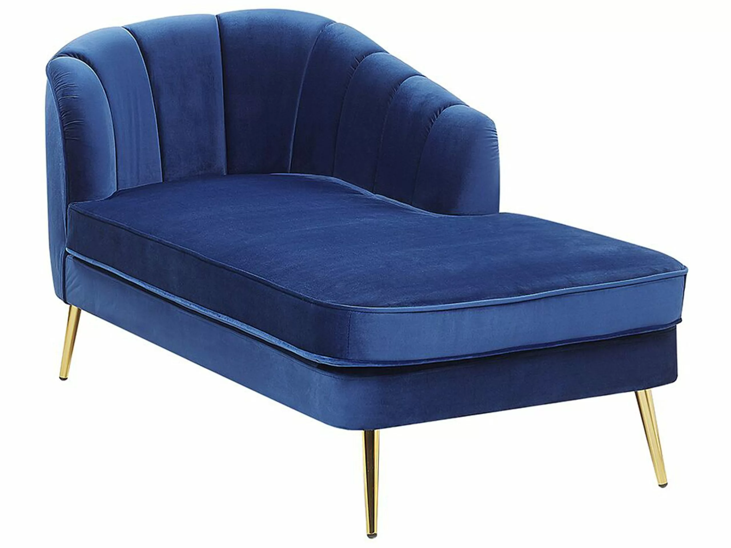 Beliani Divaani Laivastonsininen Sametti Vasenkätinen ALLIER - Image 3