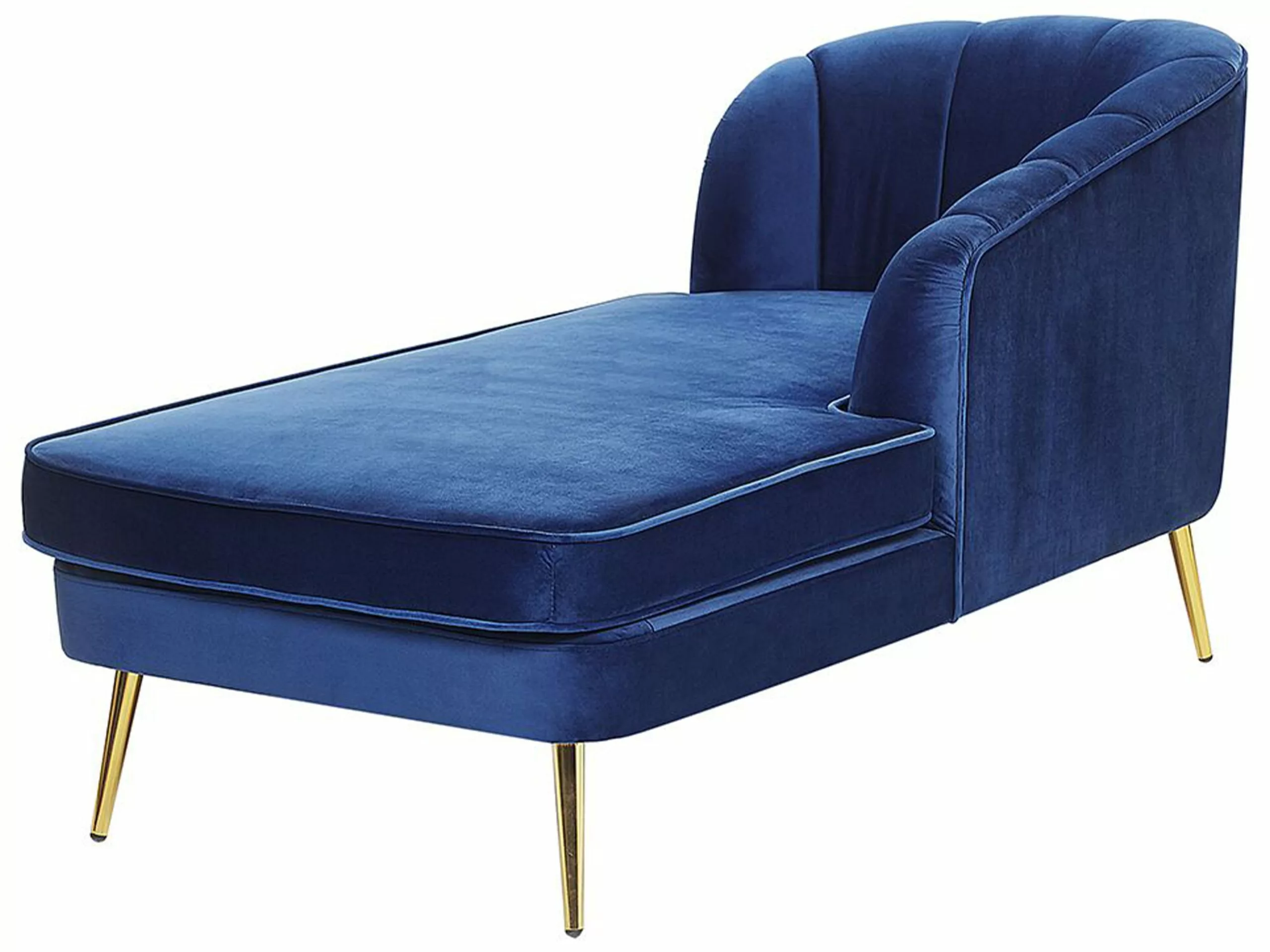 Beliani Divaani Laivastonsininen Sametti Vasenkätinen ALLIER - Image 4