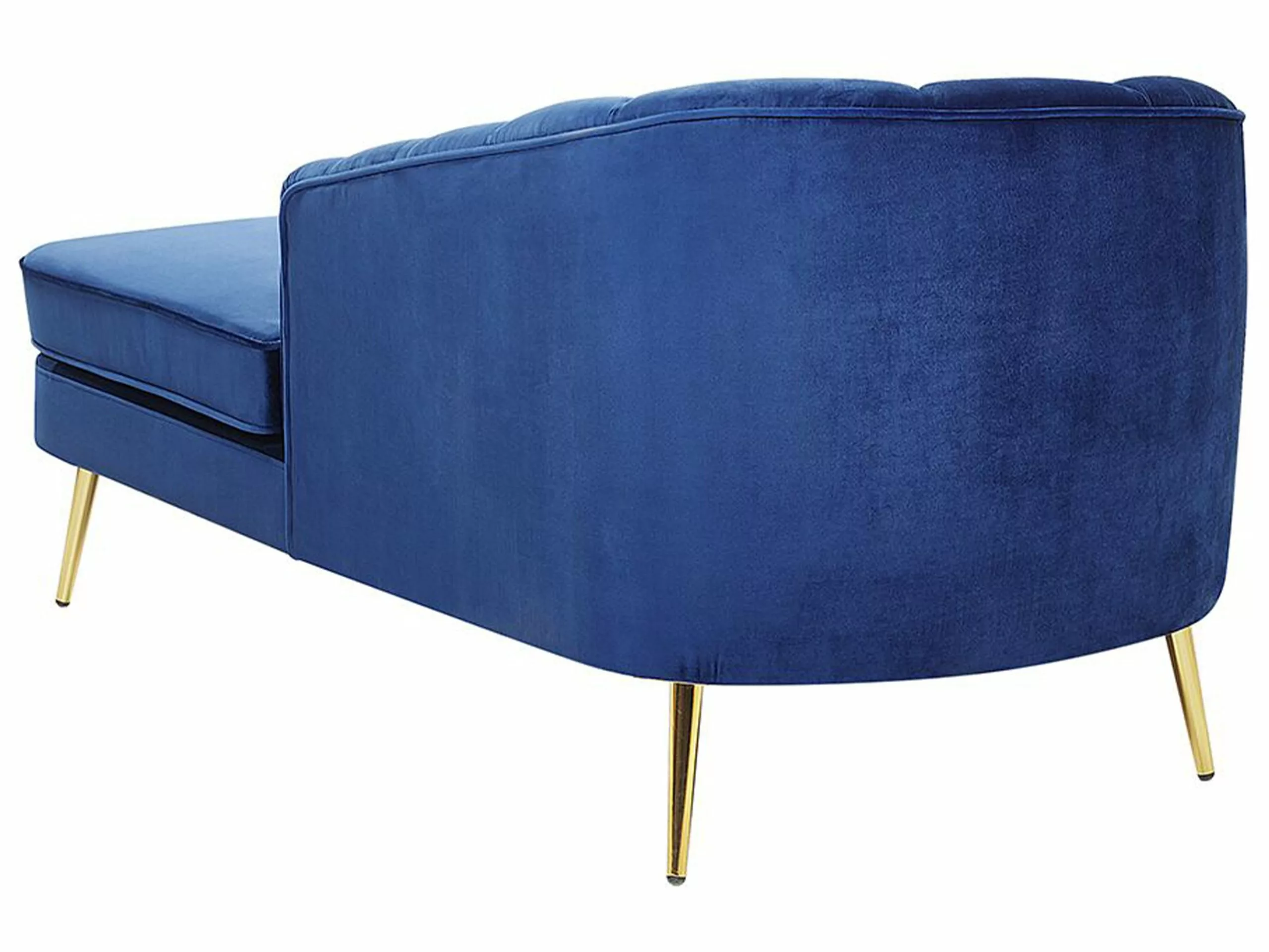 Beliani Divaani Laivastonsininen Sametti Vasenkätinen ALLIER - Image 5