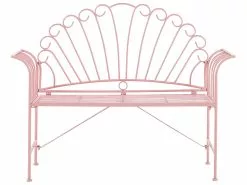 Beliani Puutarhapenkki Metalli Vaaleanpunainen 125 Cm CAVINIA