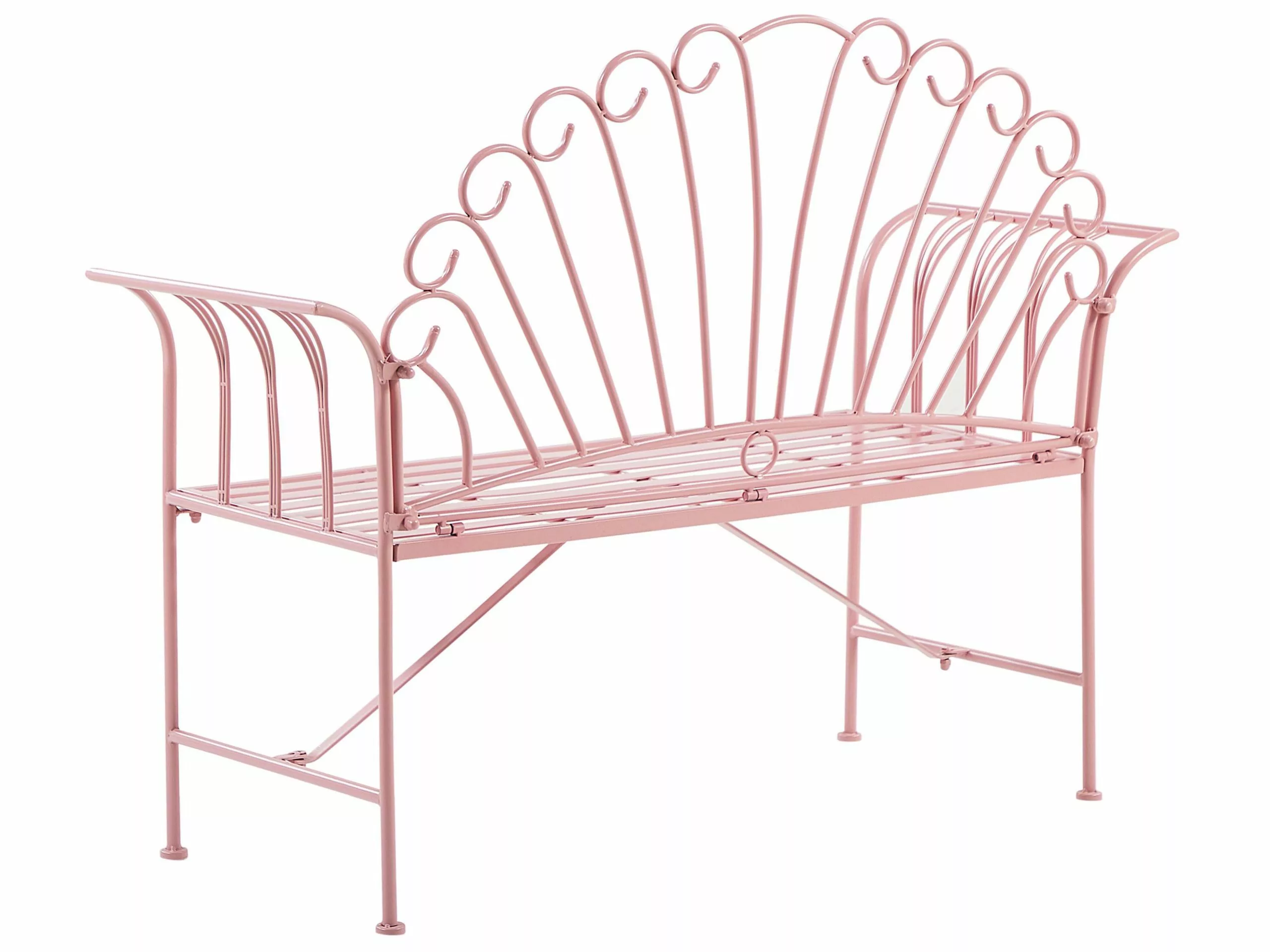 Beliani Puutarhapenkki Metalli Vaaleanpunainen 125 Cm CAVINIA - Image 5