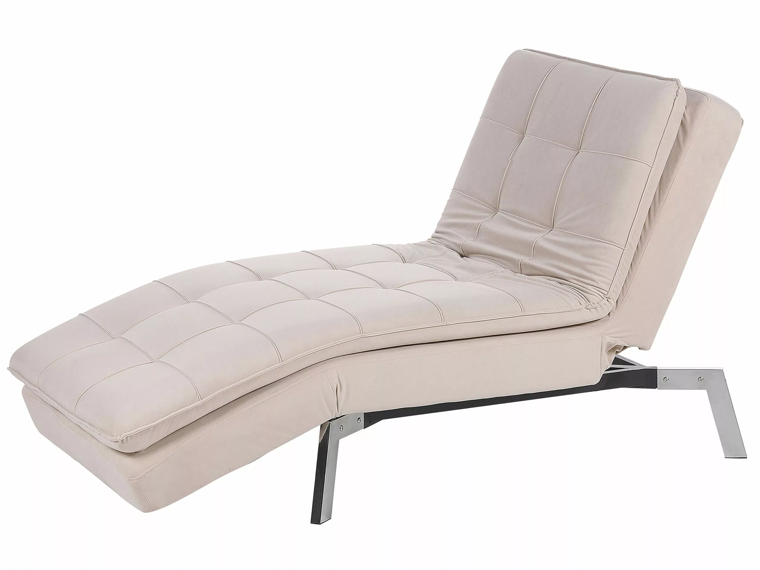 Beliani Divaani Samettinen Beige LOIRET - Image 7