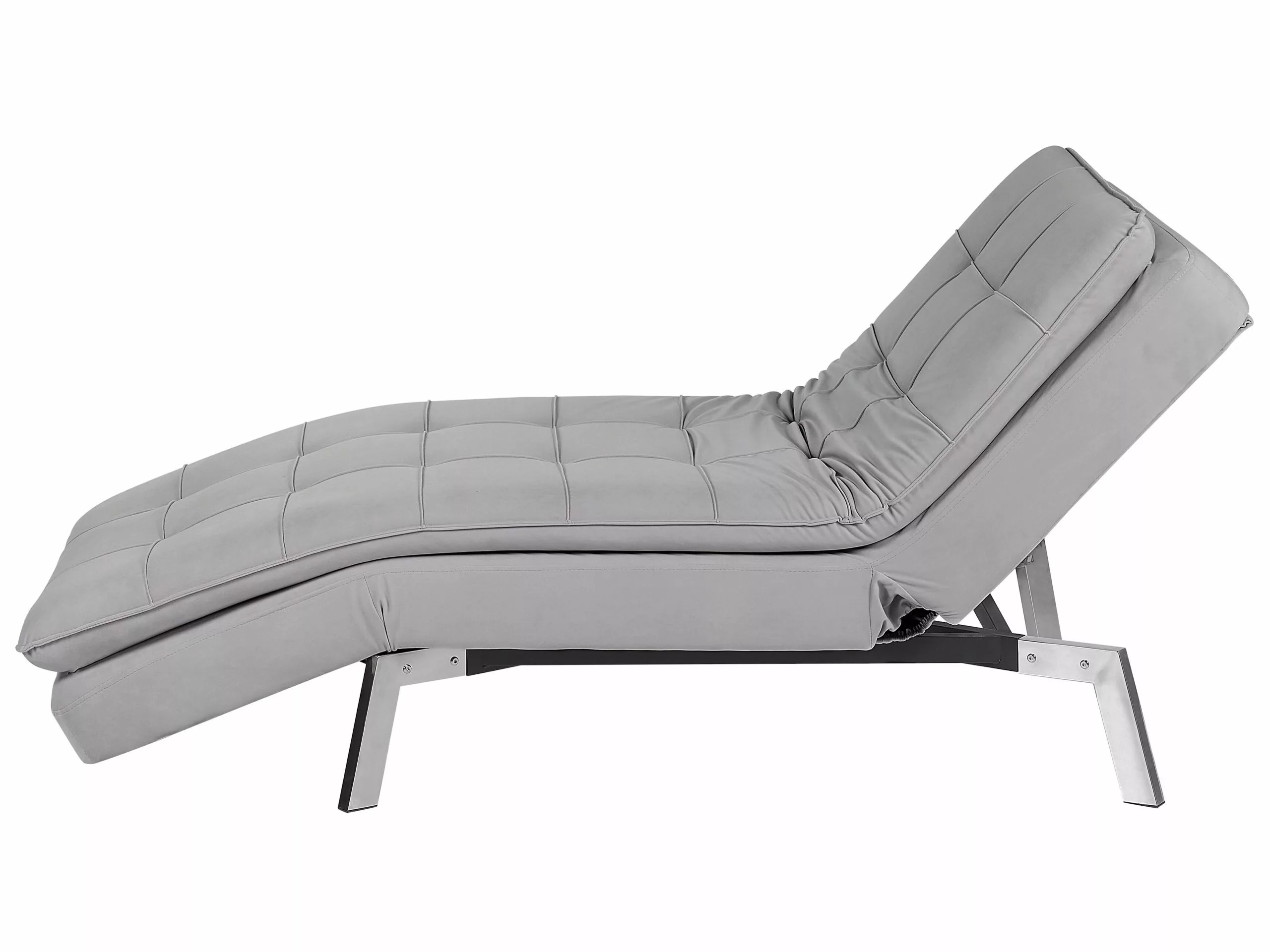 Beliani Divaani Samettinen Vaaleanharmaa LOIRET