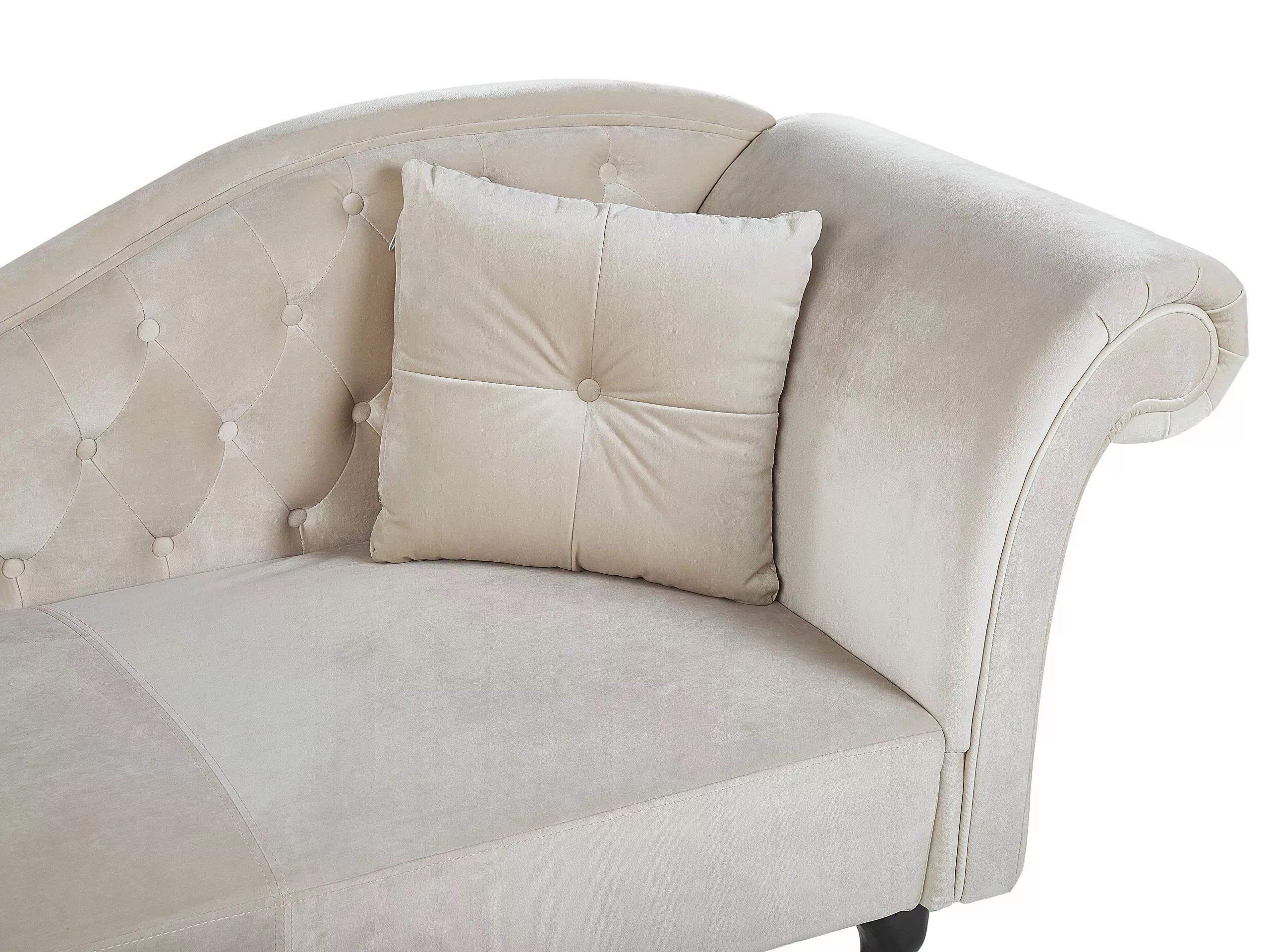 Beliani Divaani Samettinen Oikeakätinen Beige LATTES - Image 5