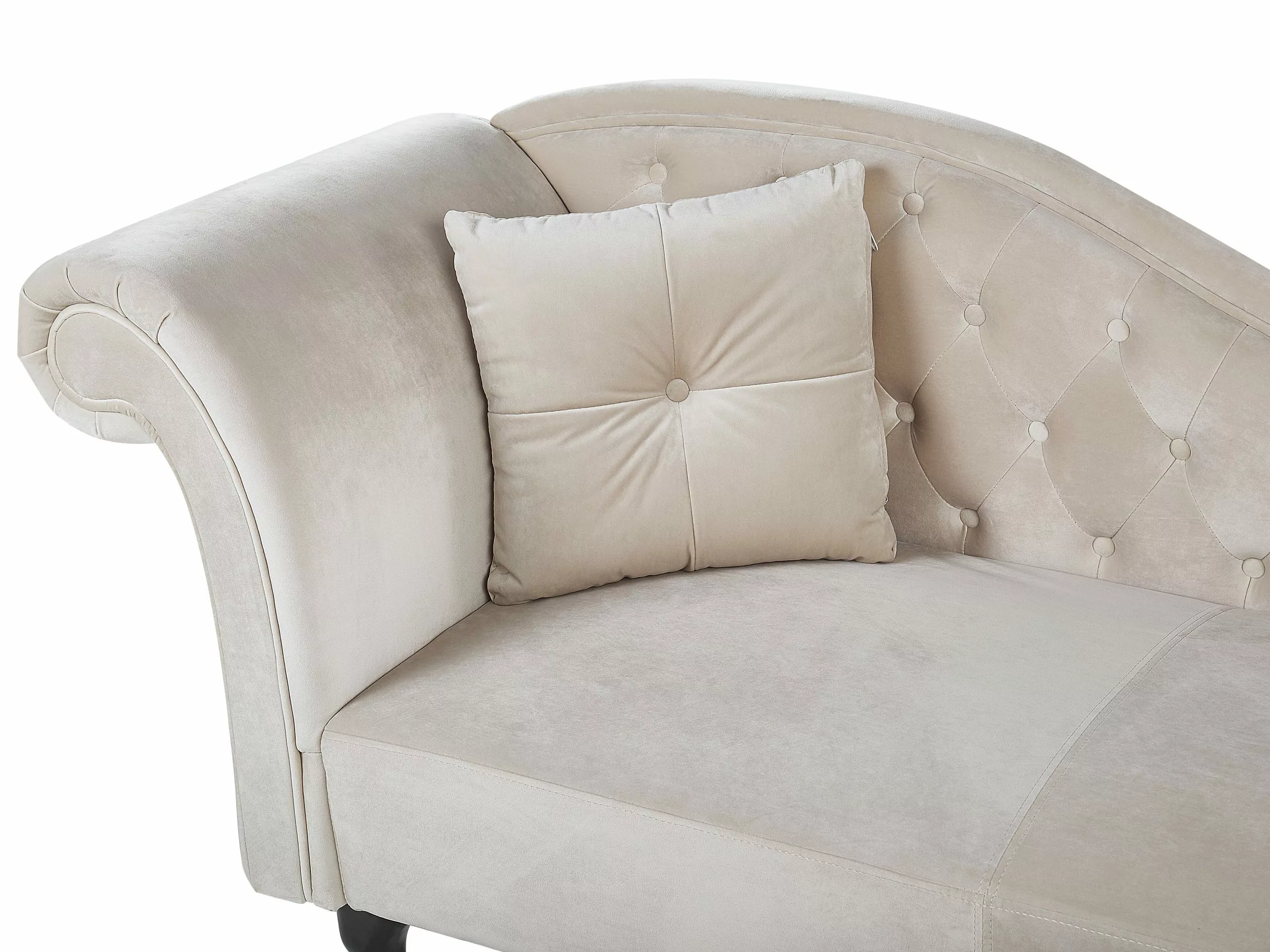 Beliani Divaani Samettinen Vasenkätinen Beige LATTES - Image 5