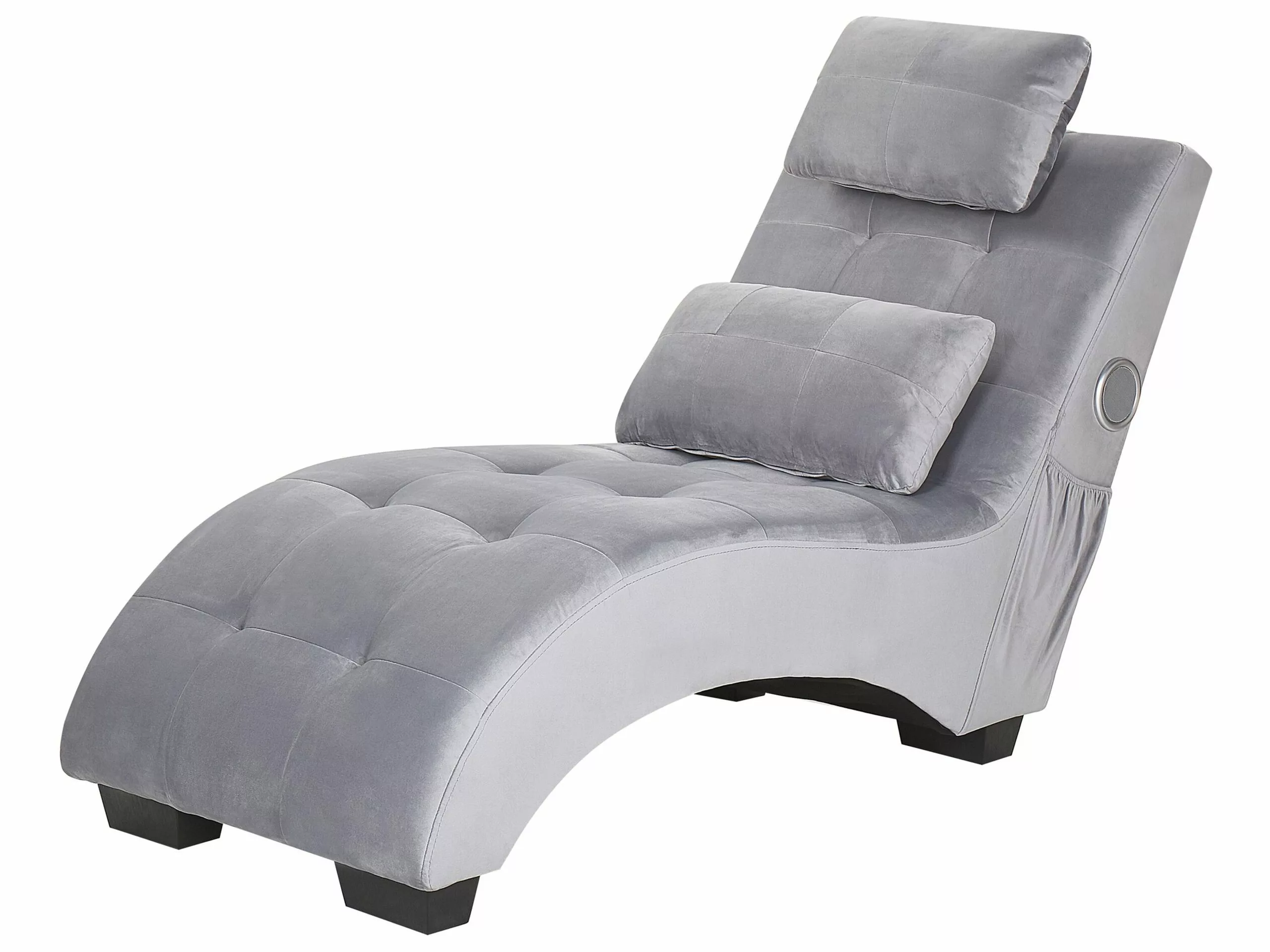 Beliani Harmaa Samettidivaani Bluetooth-kaiuttimella Ja USB-portilla SIMORRE