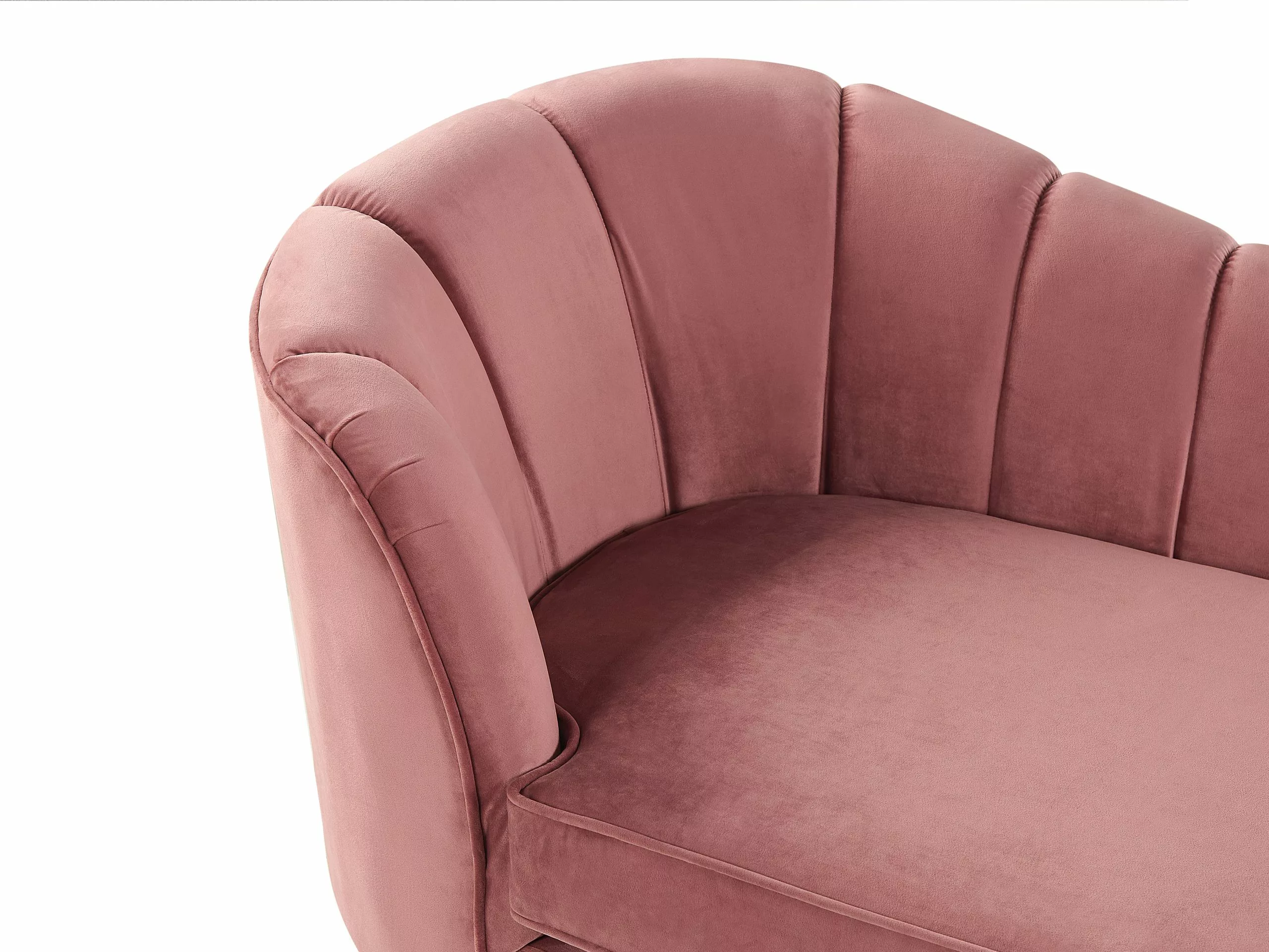 Beliani Divaani Vaaleanpunainen Samettinen Vasenkätinen ALLIER - Image 6