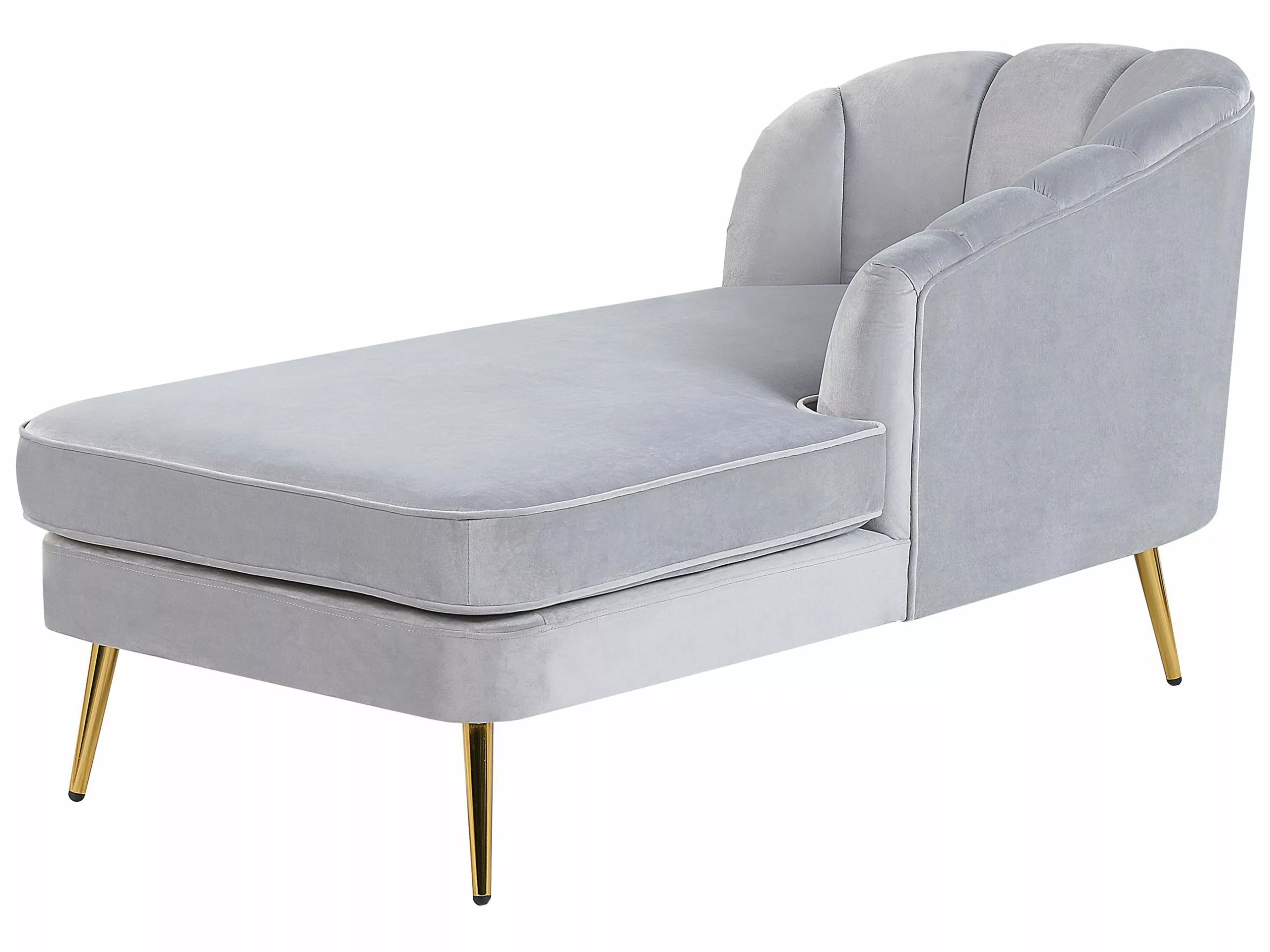 Beliani Divaani Harmaa Samettinen Vasenkätinen ALLIER - Image 4