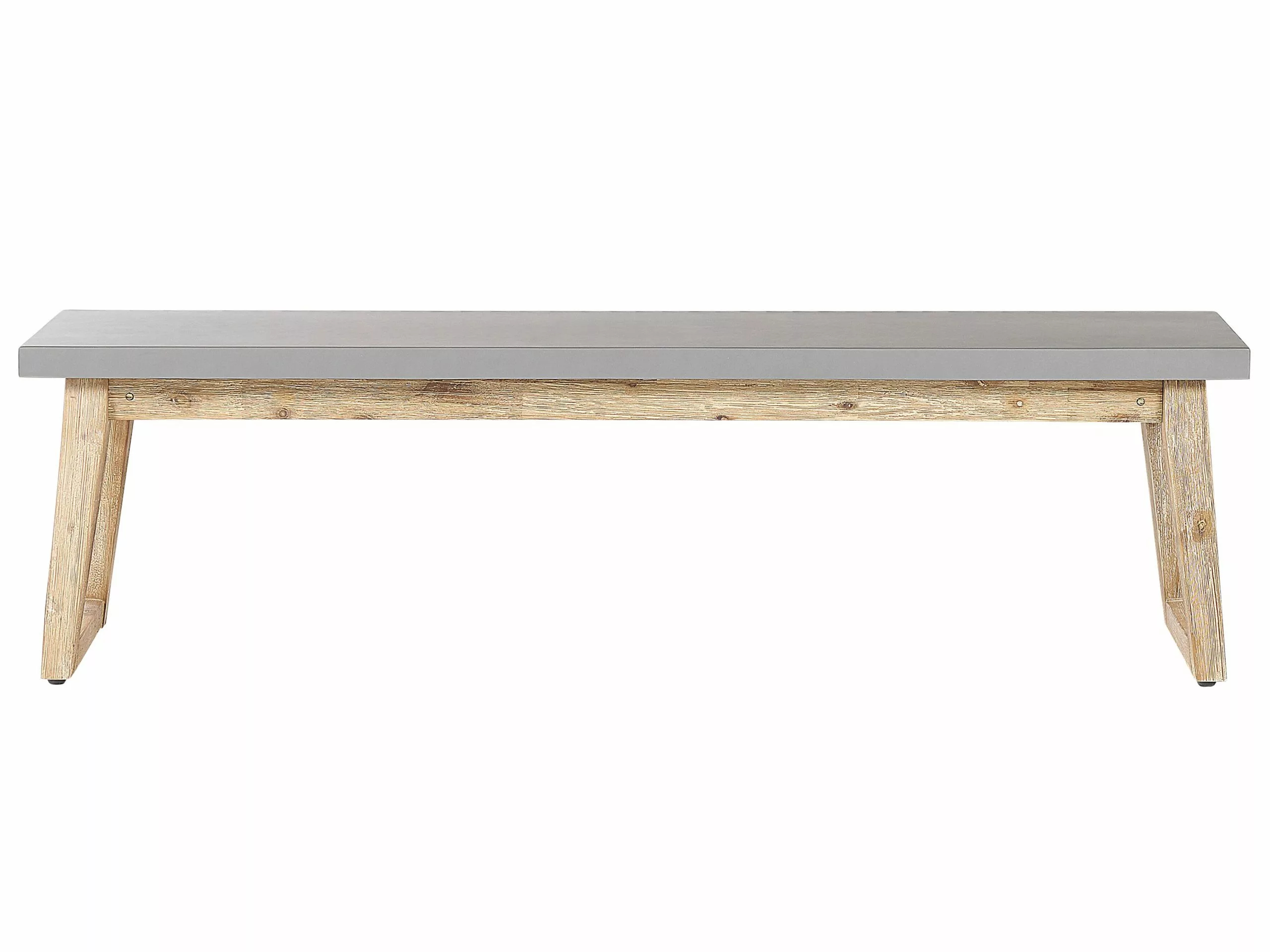 Beliani Puutarhakalustesetti Pöydällä Ja 2 Penkillä Harmaa/vaalea Puu ORIA - Image 8