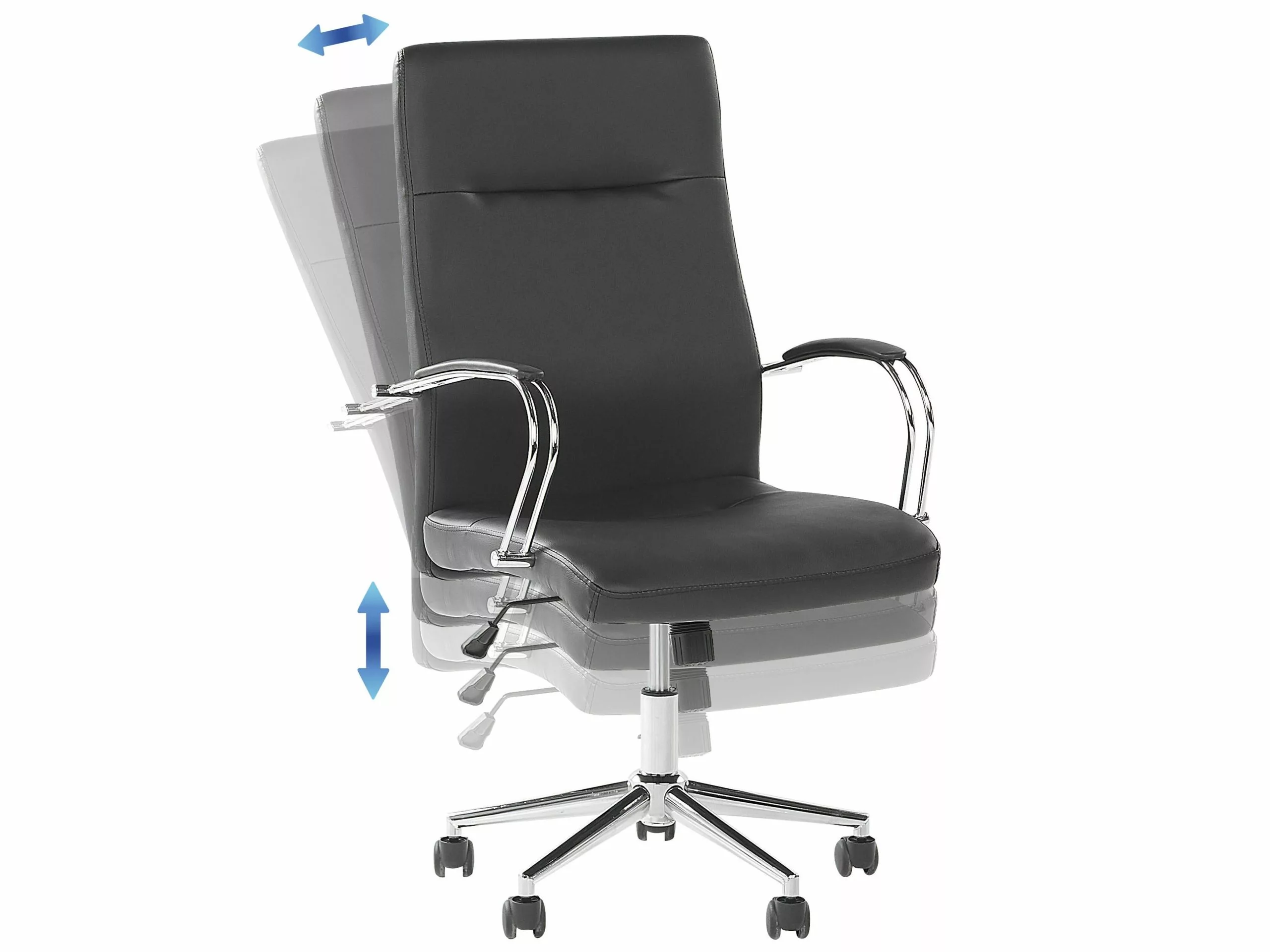 Beliani Työtuoli Keinonahkainen Musta OSCAR - Image 6