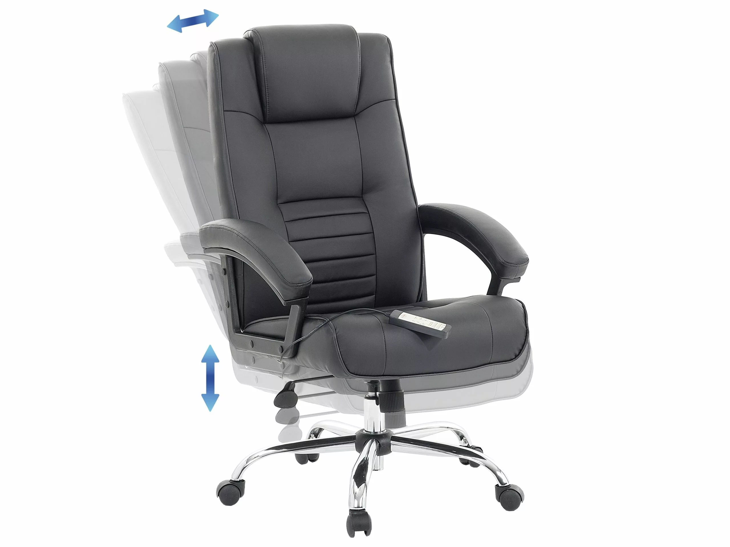 Beliani Hierova Työtuoli Keinonahka Musta COMFORT - Image 7