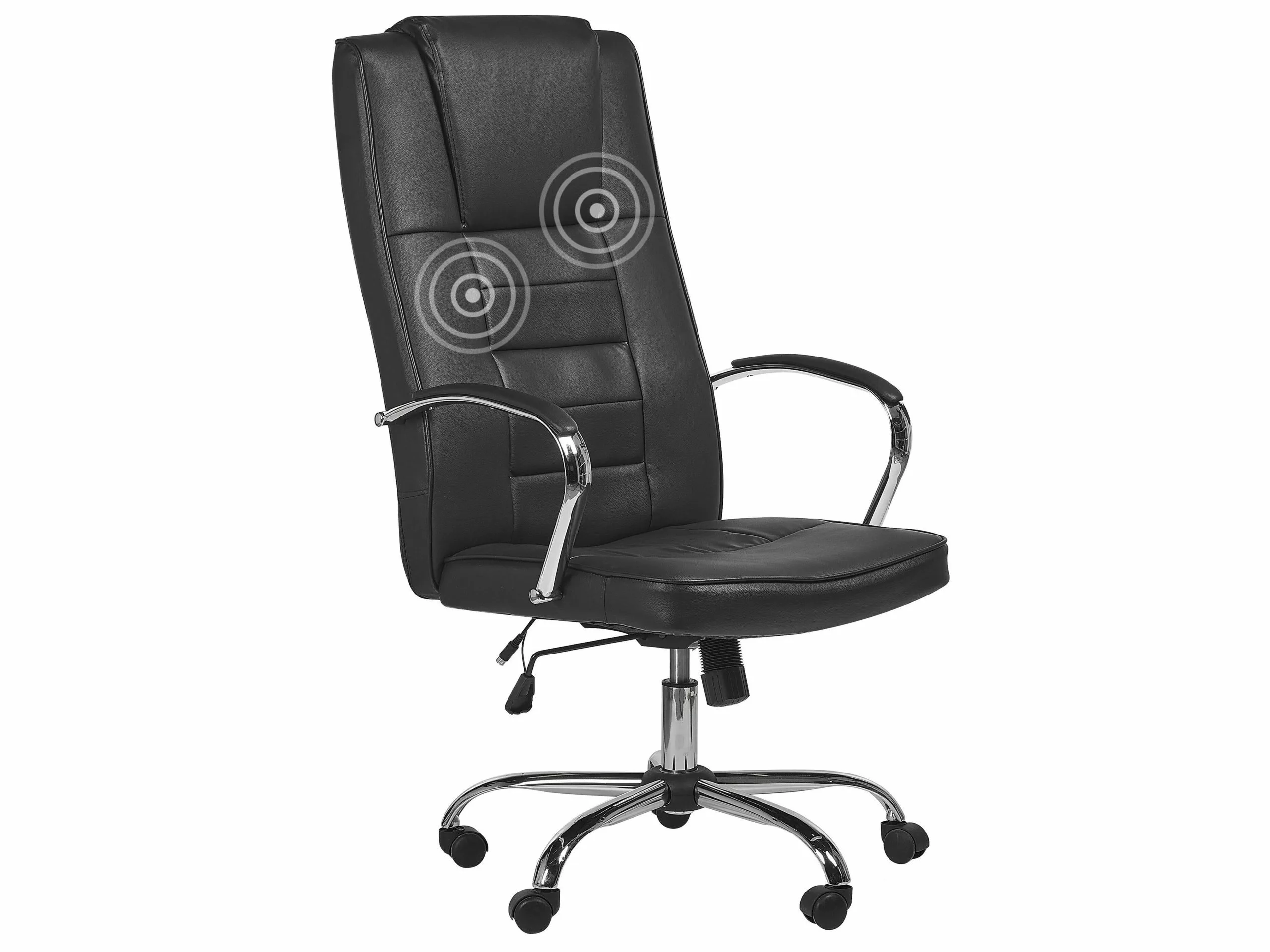 Beliani Hierova Työtuoli Keinonahka Musta GRANDEUR